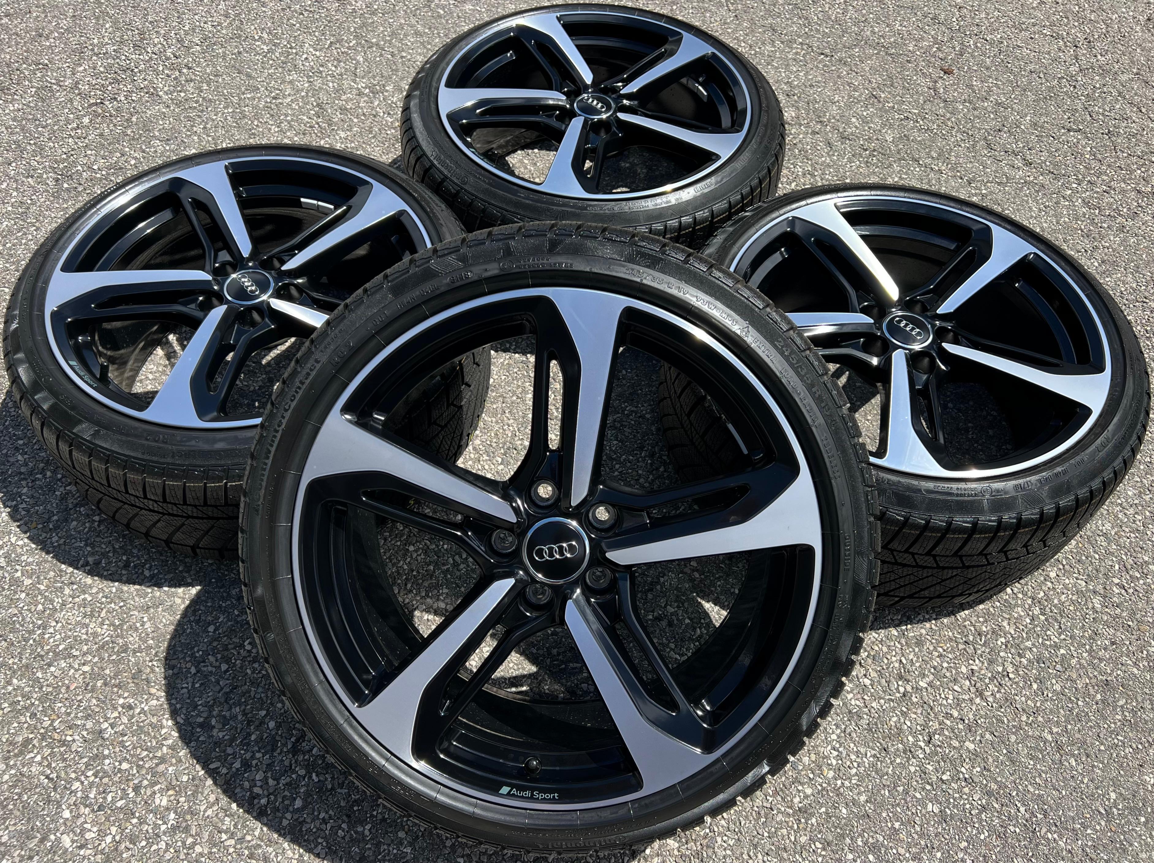 4 ROUES D'HIVER ORIGINALES 19" ALU AUDI TT TTS 8S 8S0601025BD 9x19 ET52 CONTINENTAL 2018 FREEHAUS