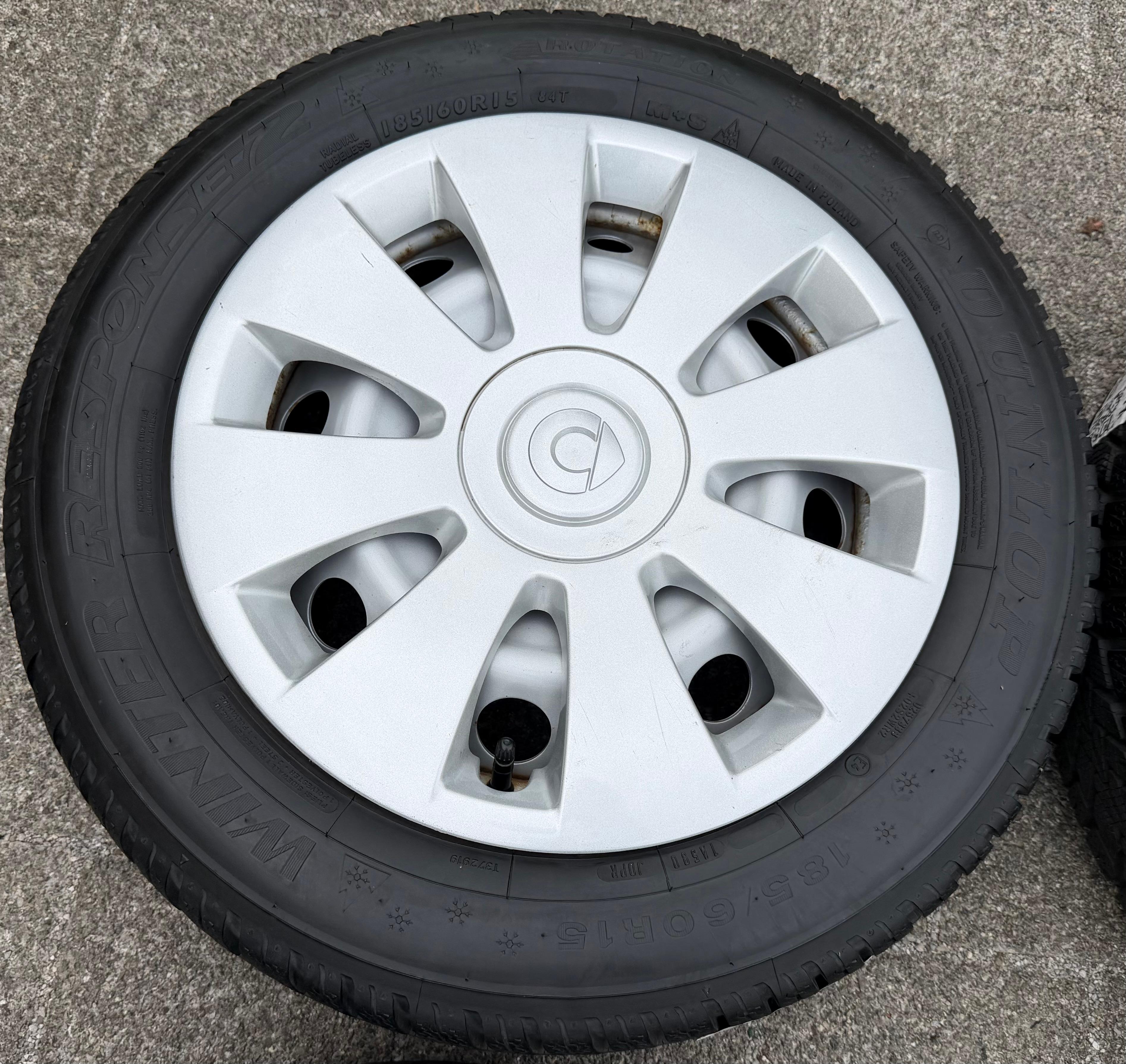 4 Original Winterräder Smart 453 165/65R15 81T 185/60R15 84T Dunlop RDKS