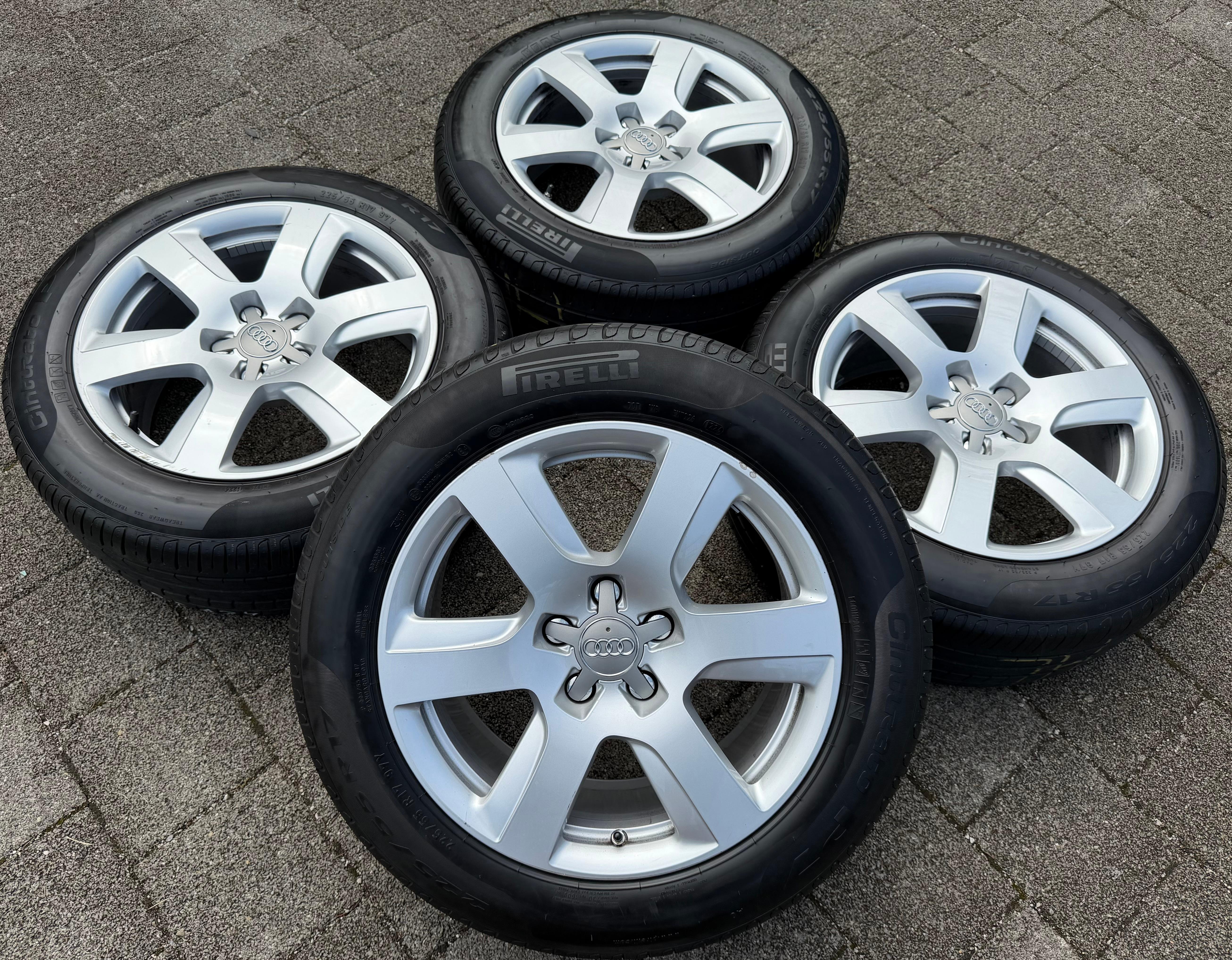 4 Original 17" Alu Sommerräder Audi A6 4G 225/55R17 97Y 4G0601025L Pirelli 2024