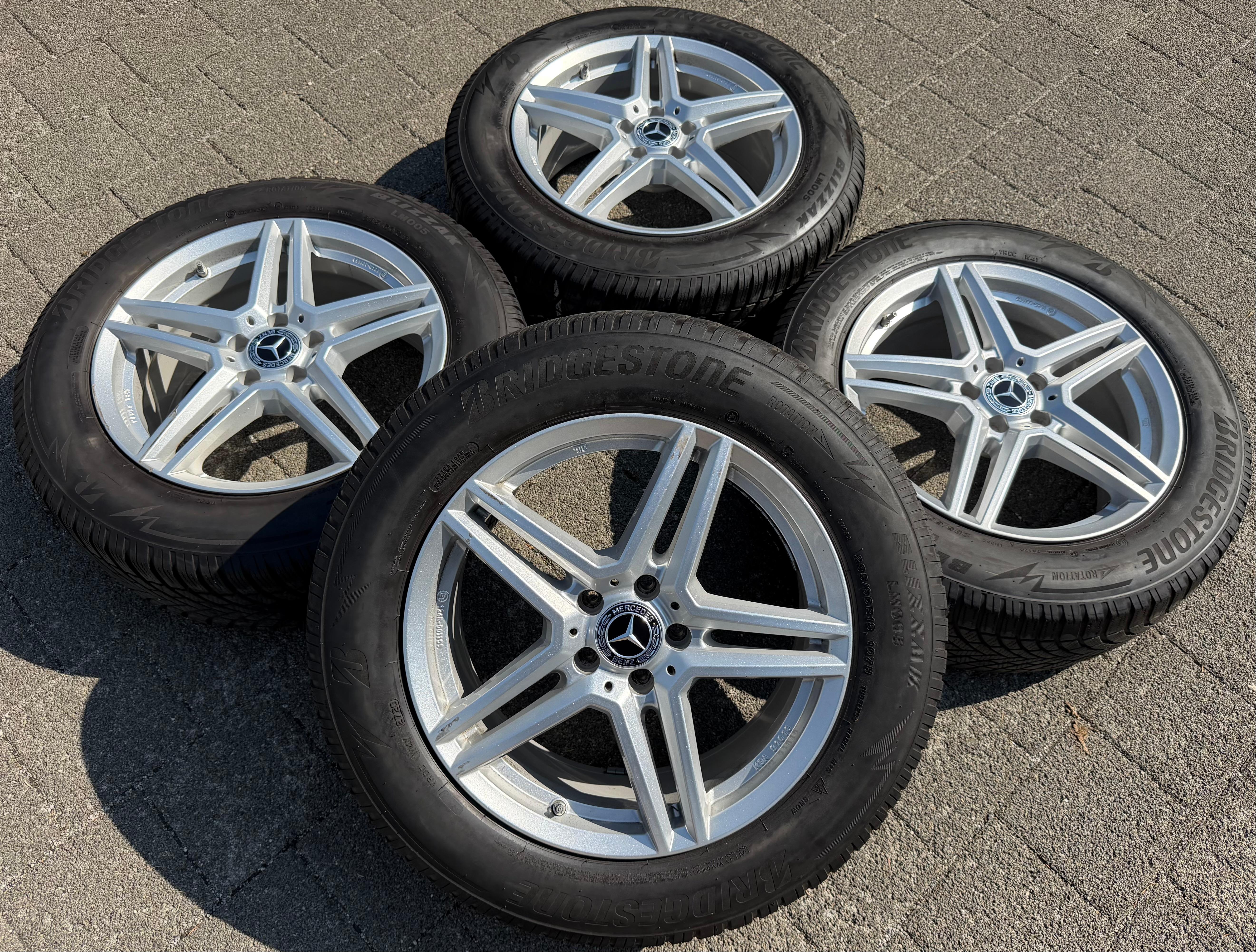 4 ALUFELGEN 18" MERCEDES C-KLASSE W205 E-KLASSE W211 W213 GLC 253 X204 8x18 ET38