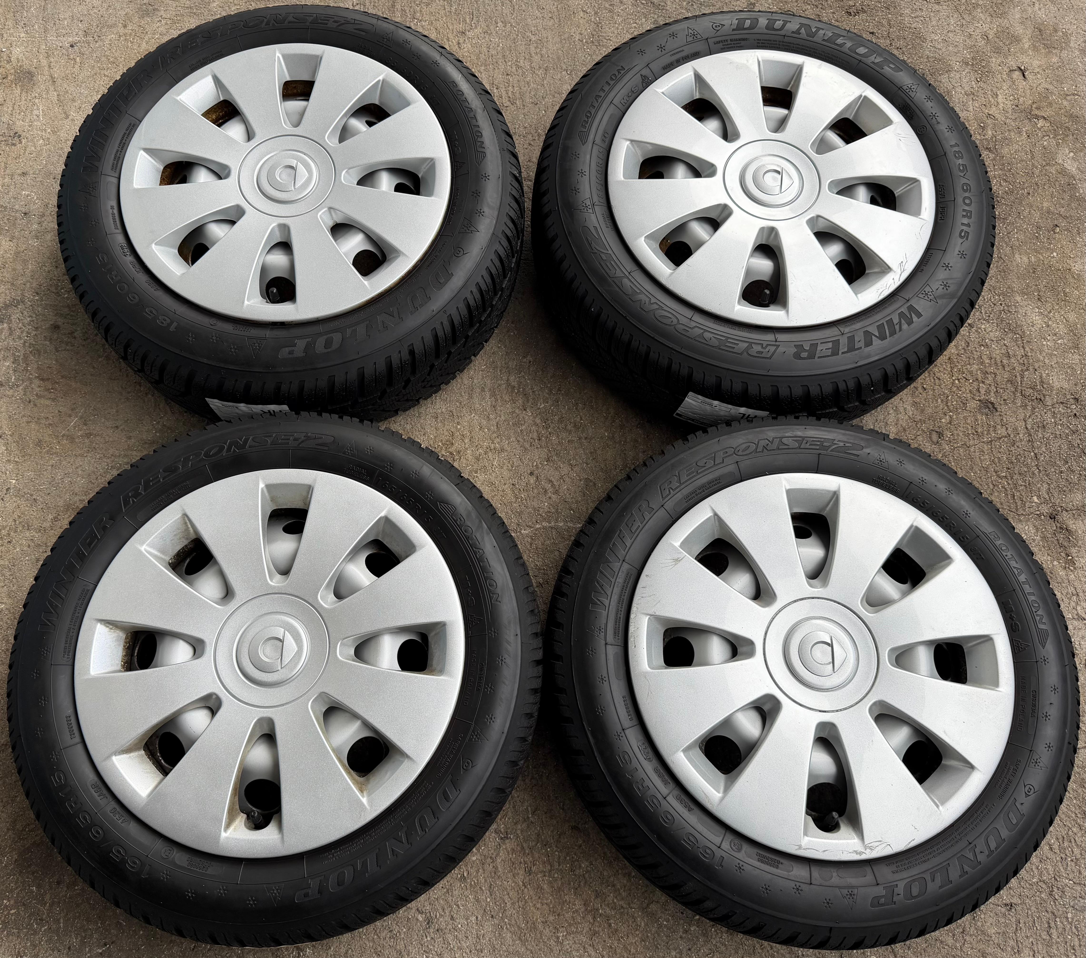 4 Original Winterräder Smart 453 165/65R15 81T 185/60R15 84T Dunlop RDKS