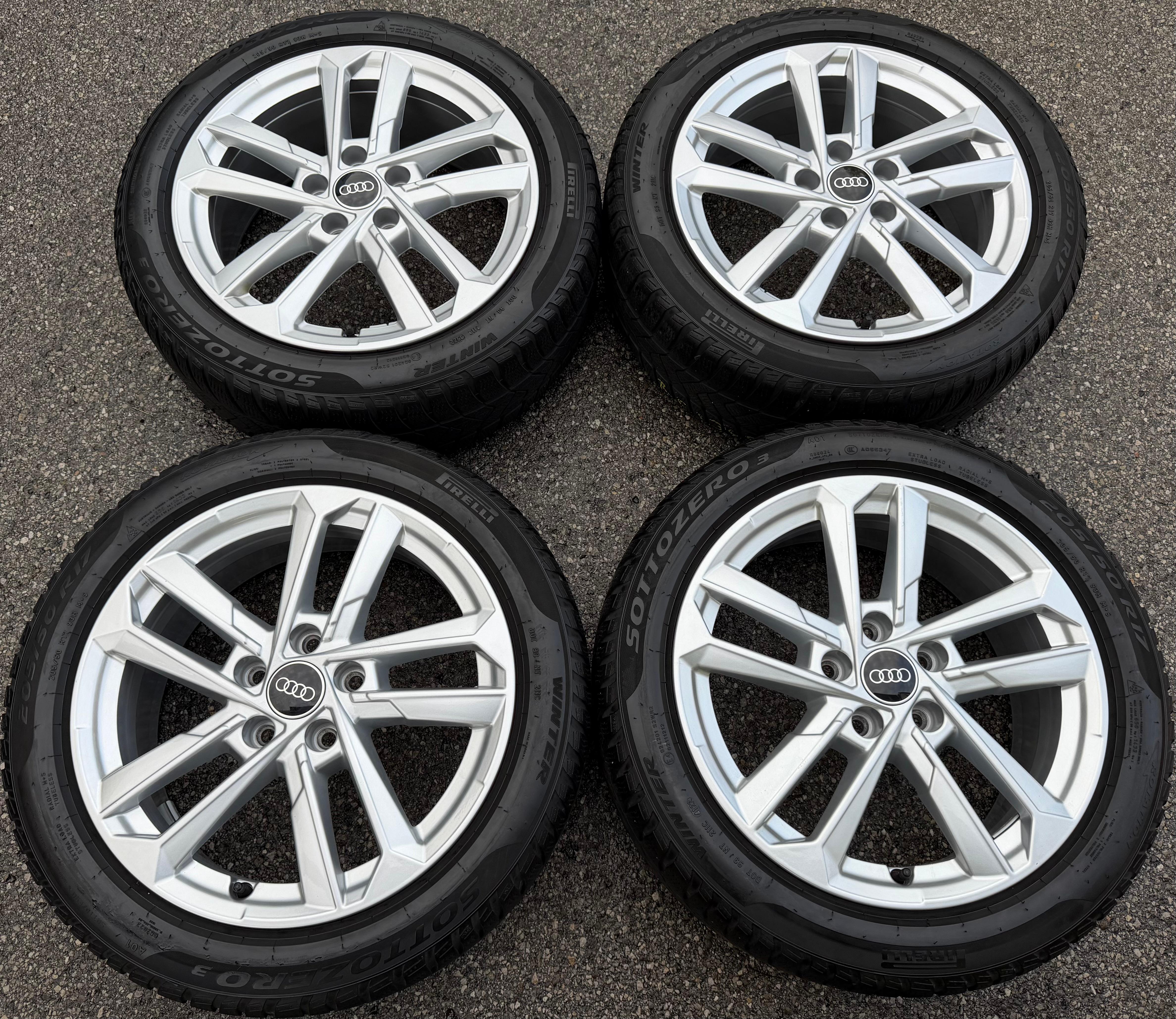 4 ruote complete in lega originali da 17" invernali Audi A3 S3 8Y 8Y0601025L 205/50R17 93H Pirelli 2022