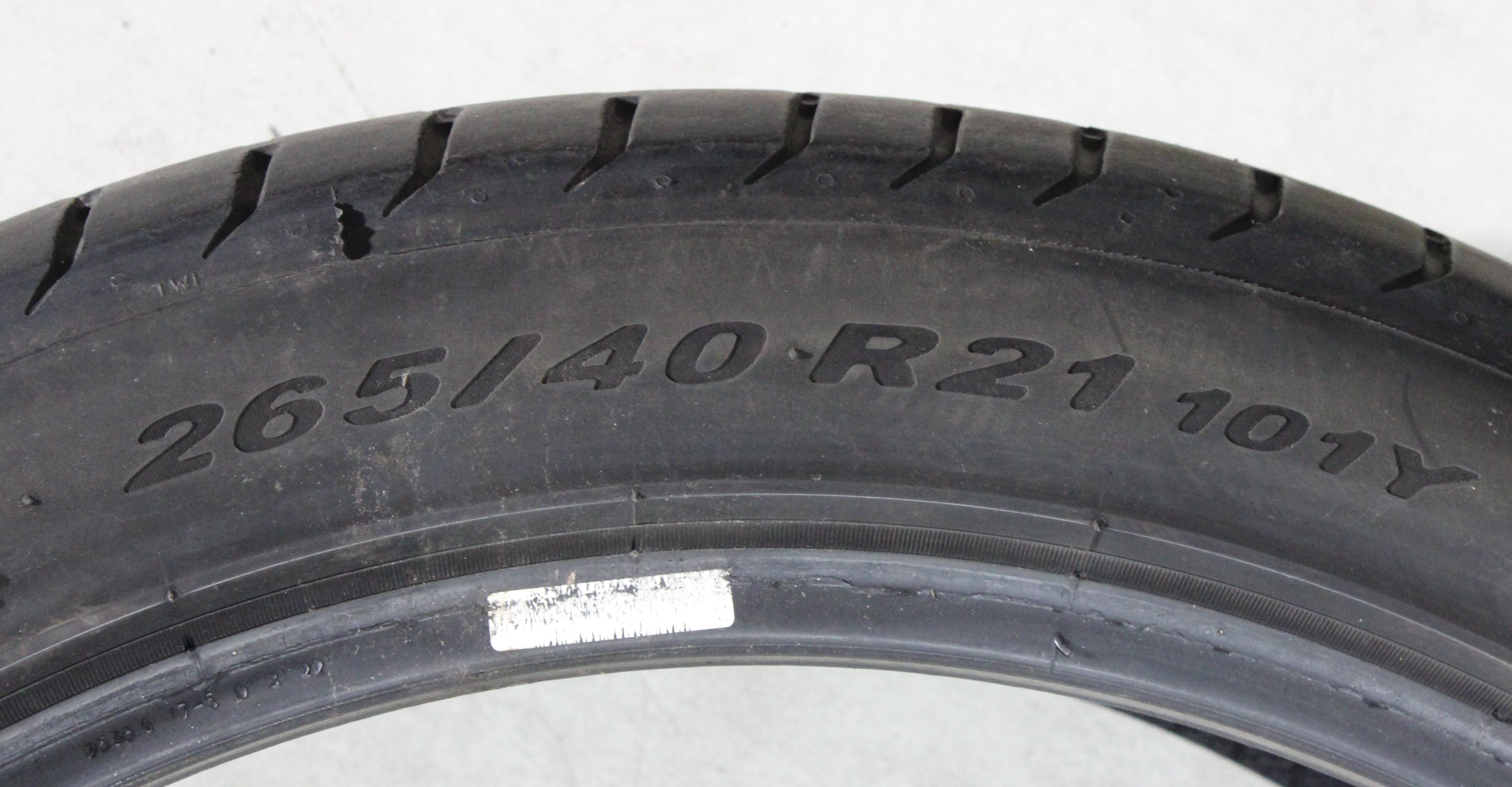 2 x 265/40R21 101Y Sommerreifen Pirelli Pzero N0 4,5-5mm 2022