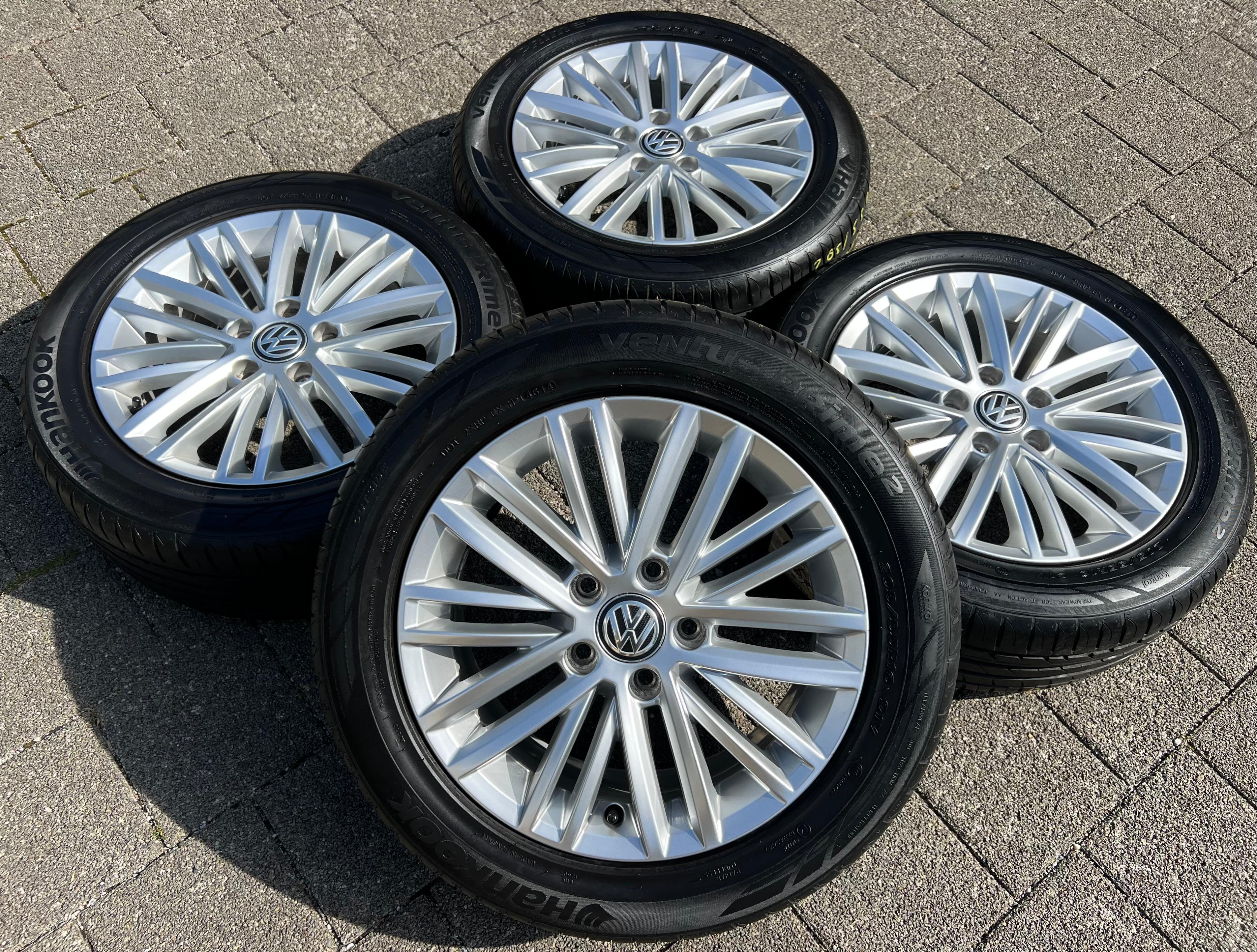 4 ORIGINAL ALU SOMMERRÄDER VW GOLF 7 VII AU AUV 205/55R16 91V 5G0601025AT FREIHAUS