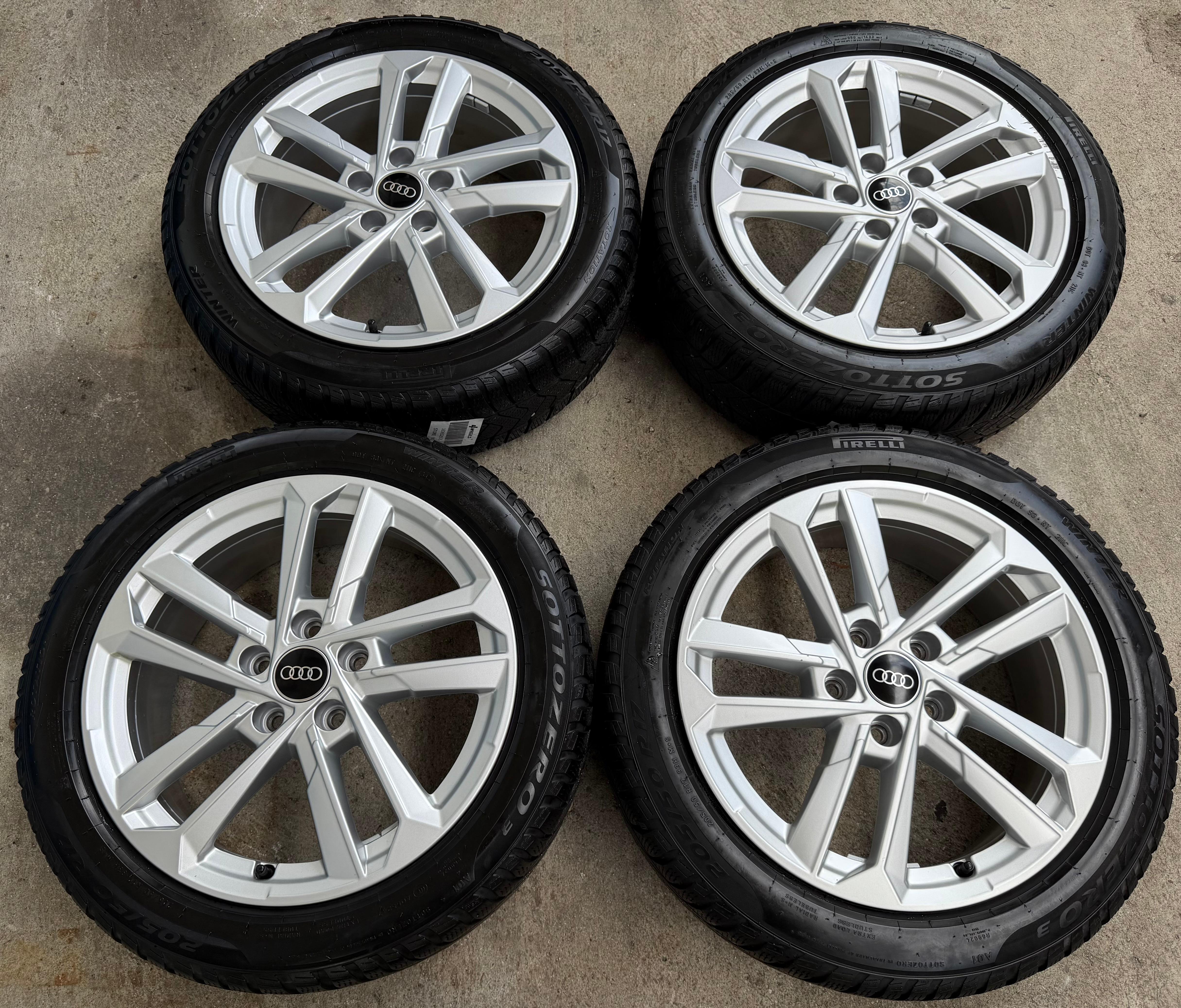 4 Original 17" Alu Winterräder Audi A3 S3 8Y 8Y0601025L 205/50R17 93H Pirelli