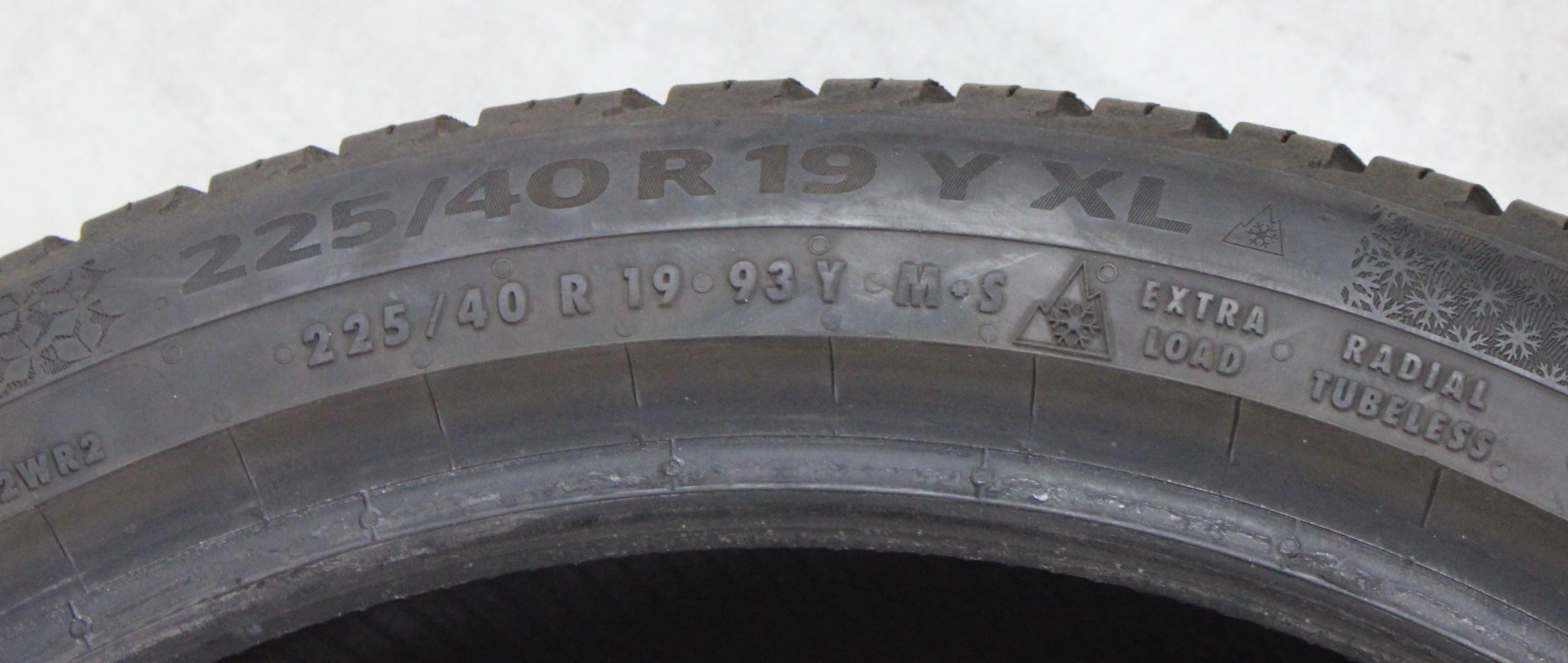 2 x 225/40R19 93Y 2 x 255/35R19 96Y Ganzjahresreifen Continental AllSeason Contact 2 6,5-7mm 2025 XL