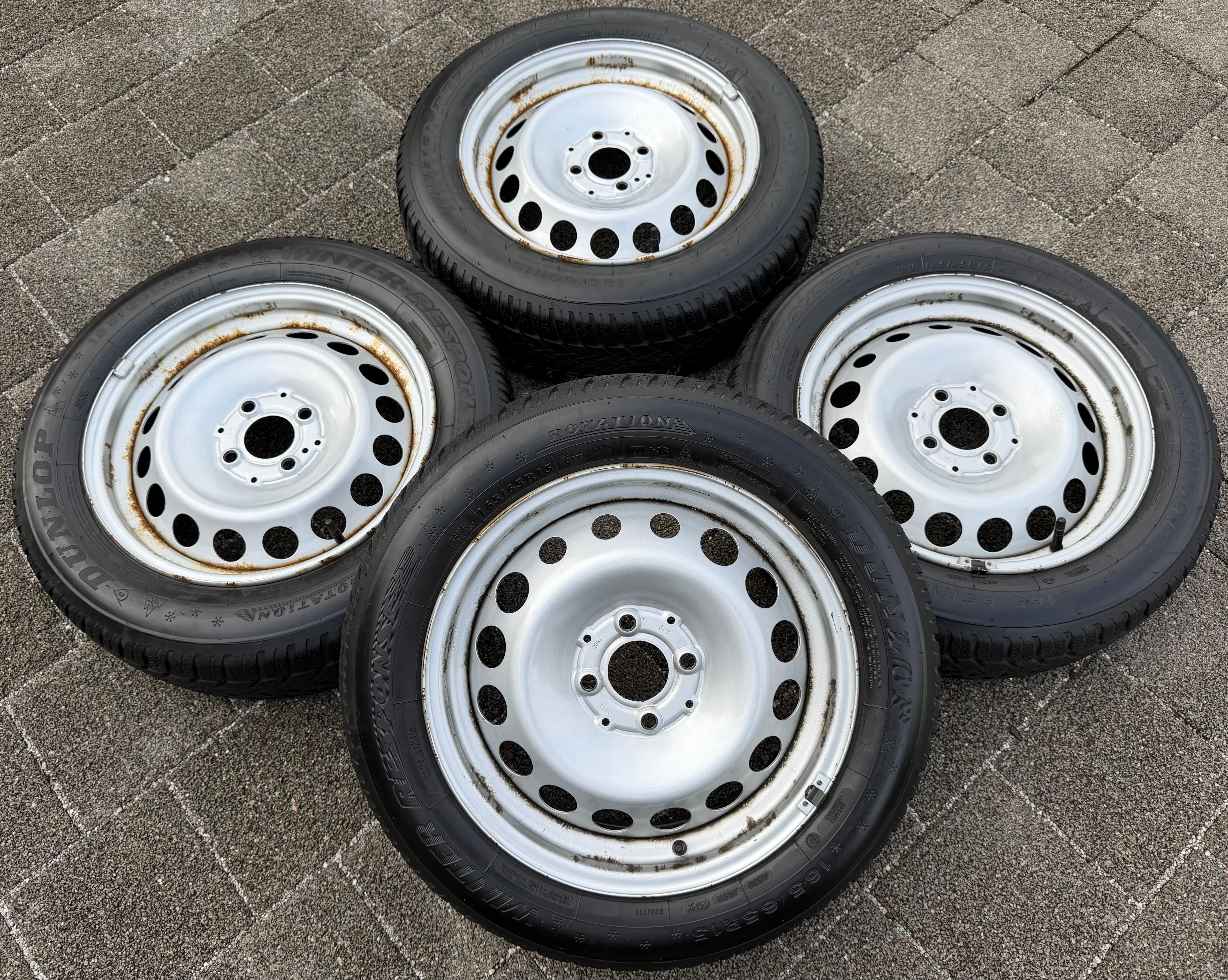 4 Original Winterräder Smart 453 165/65R15 81T 185/60R15 84T Dunlop RDKS 2018