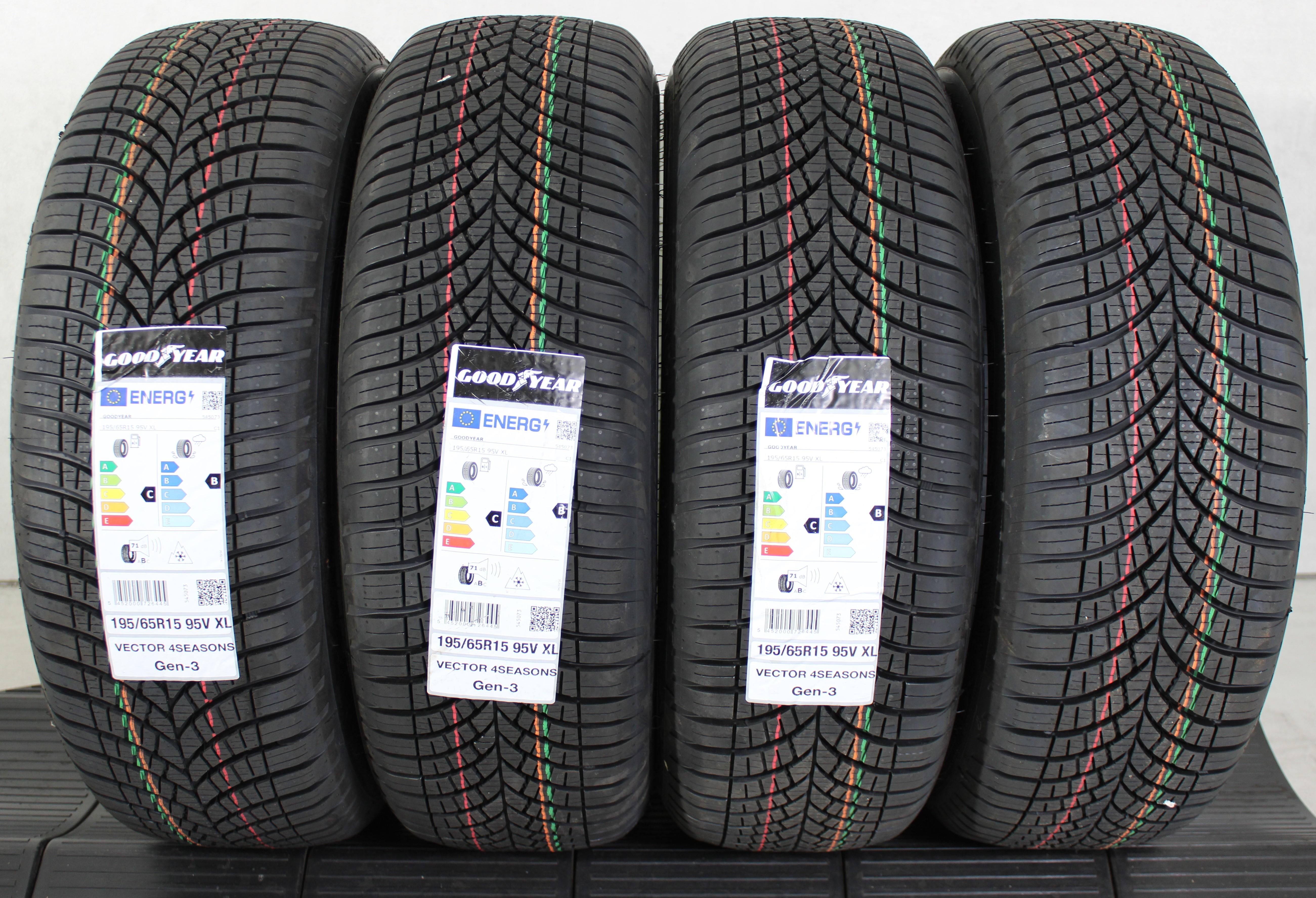 4 x 195/65R15 95V Ganzjahresreifen Goodyear Vector 4 Seasons GEN-3 2024 XL