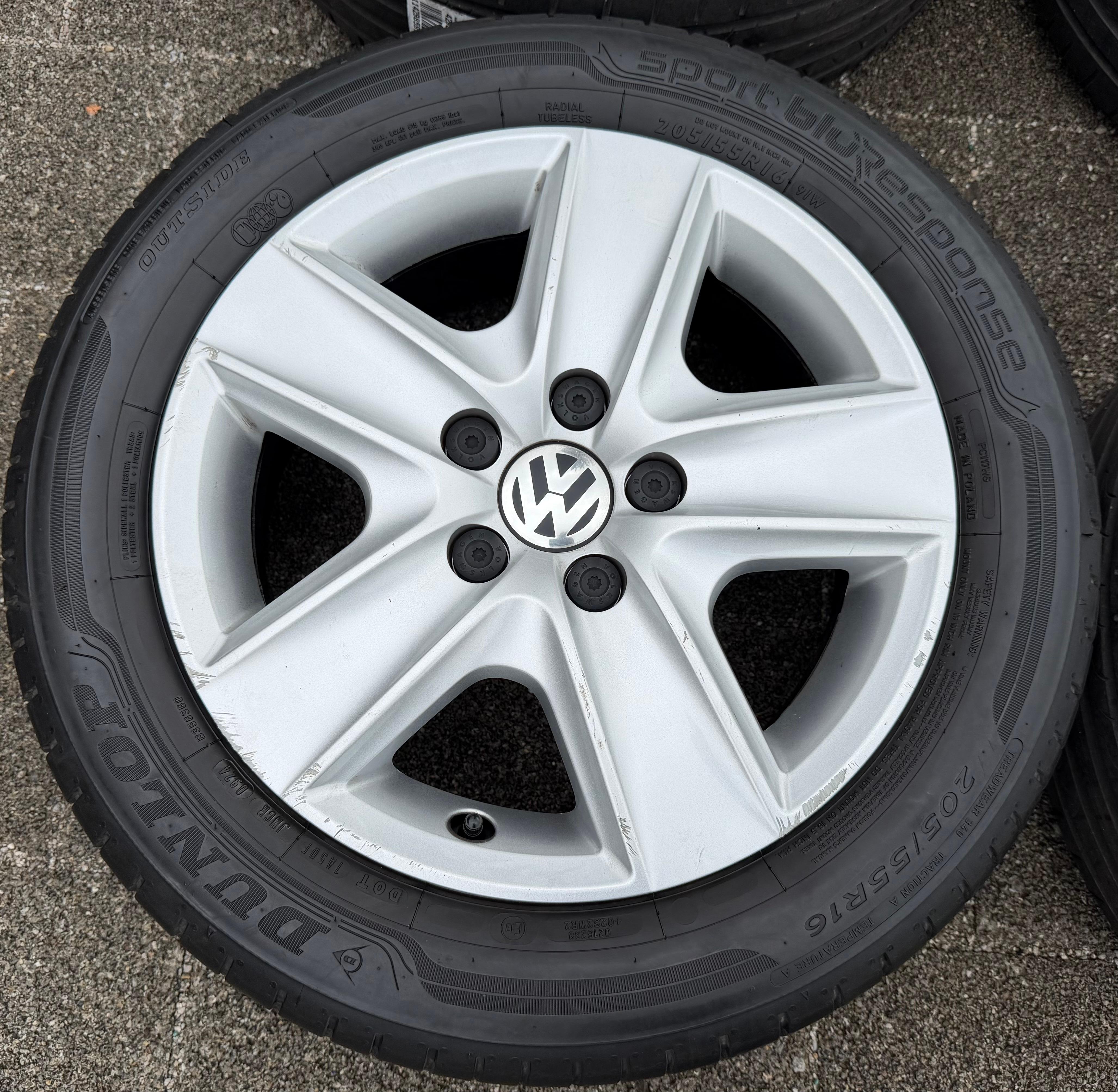 4 ruote estive originali da 16" VW Golf 5/6 Touran 5K0601027 205/55R16 91W
