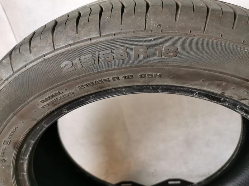 4 x 215/55R18 95H Sommerreifen Continental Premium Contact 2 2x 6-7mm und 2x 5,5-6mm 2013