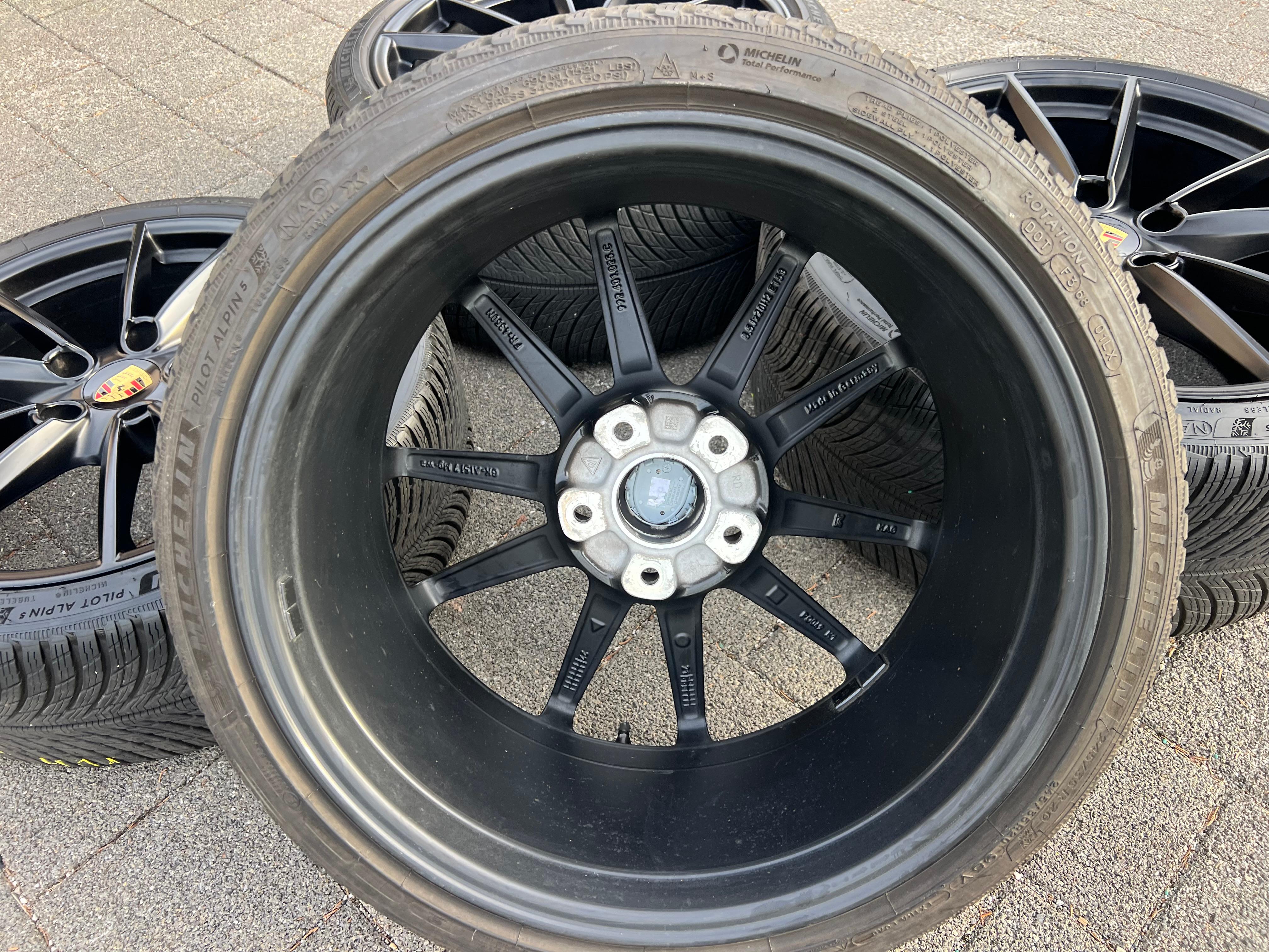 4 ORIGINAL 20" 21" ALU WINTERRÄDER PORSCHE 911 992 992601025C 992601025D SCHWARZ RDKS