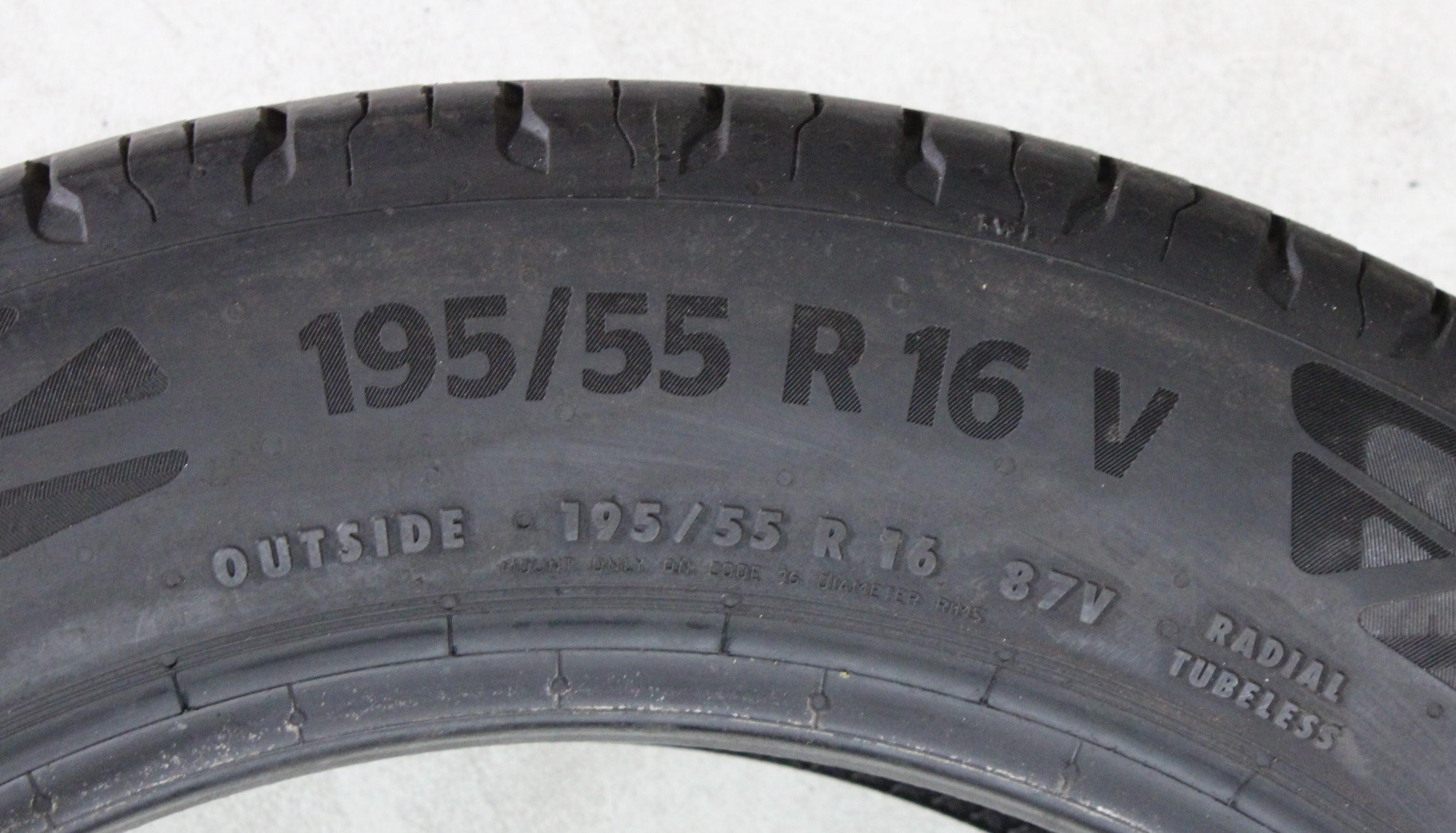 4 x 195/55R16 87V Sommerreifen Continental Eco Contact 6 4-5mm 2022
