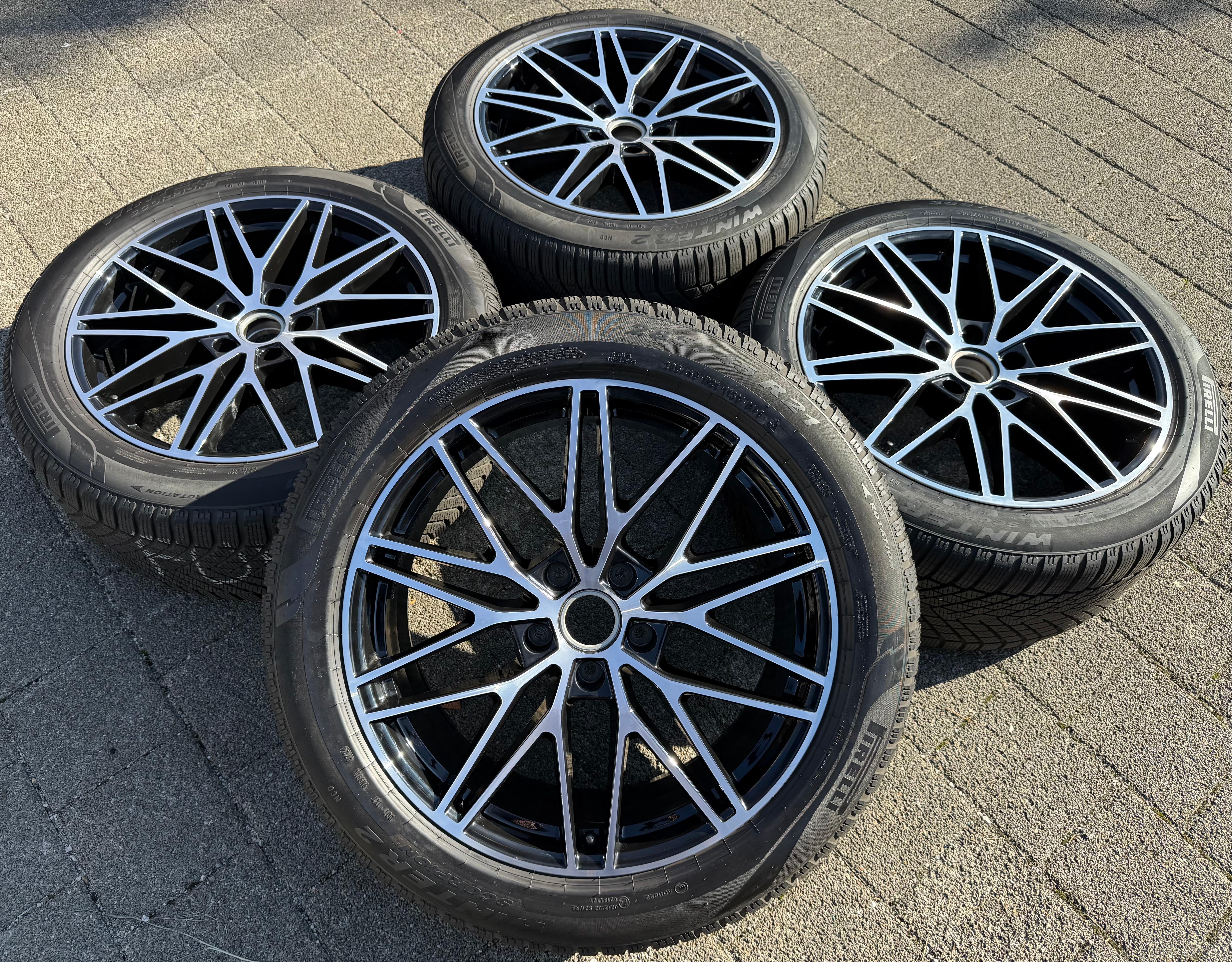 4 originele 21" lichtmetalen winterwielen Porsche Cayenne II E3 9YA 9Y0601025CD 9Y0601025CE RDKS