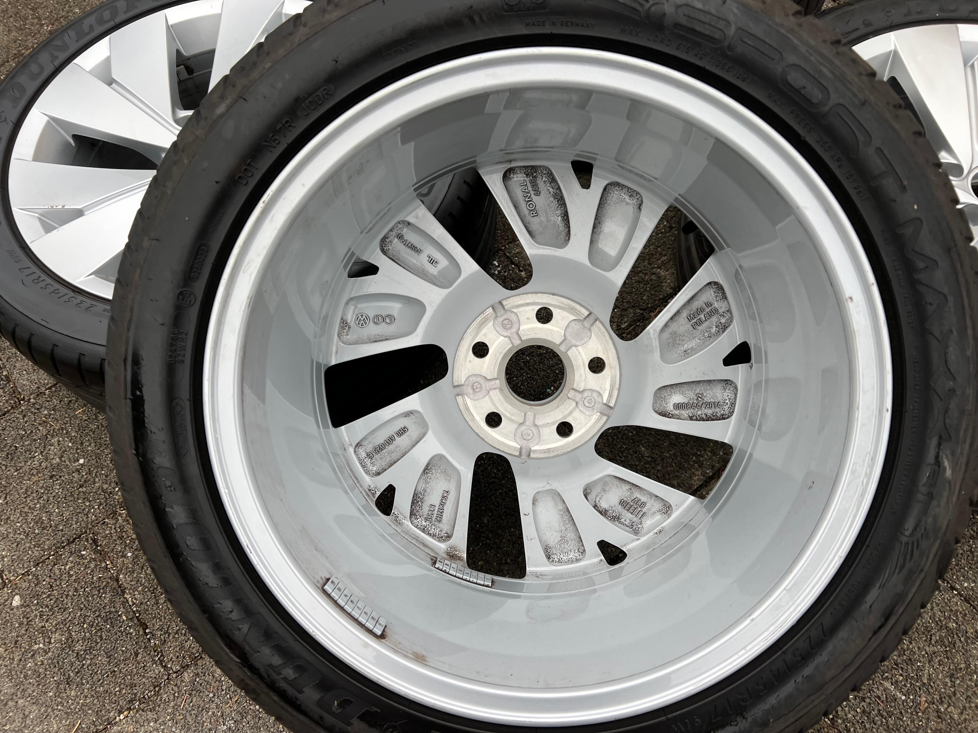 4 CERCHI ESTIVI ORIGINALI DA 17" IN ALLUMINIO VW GOLF 8 VIII 225/45R17 91W DUNLOP BELMONT CONSEGNA GRATUITA