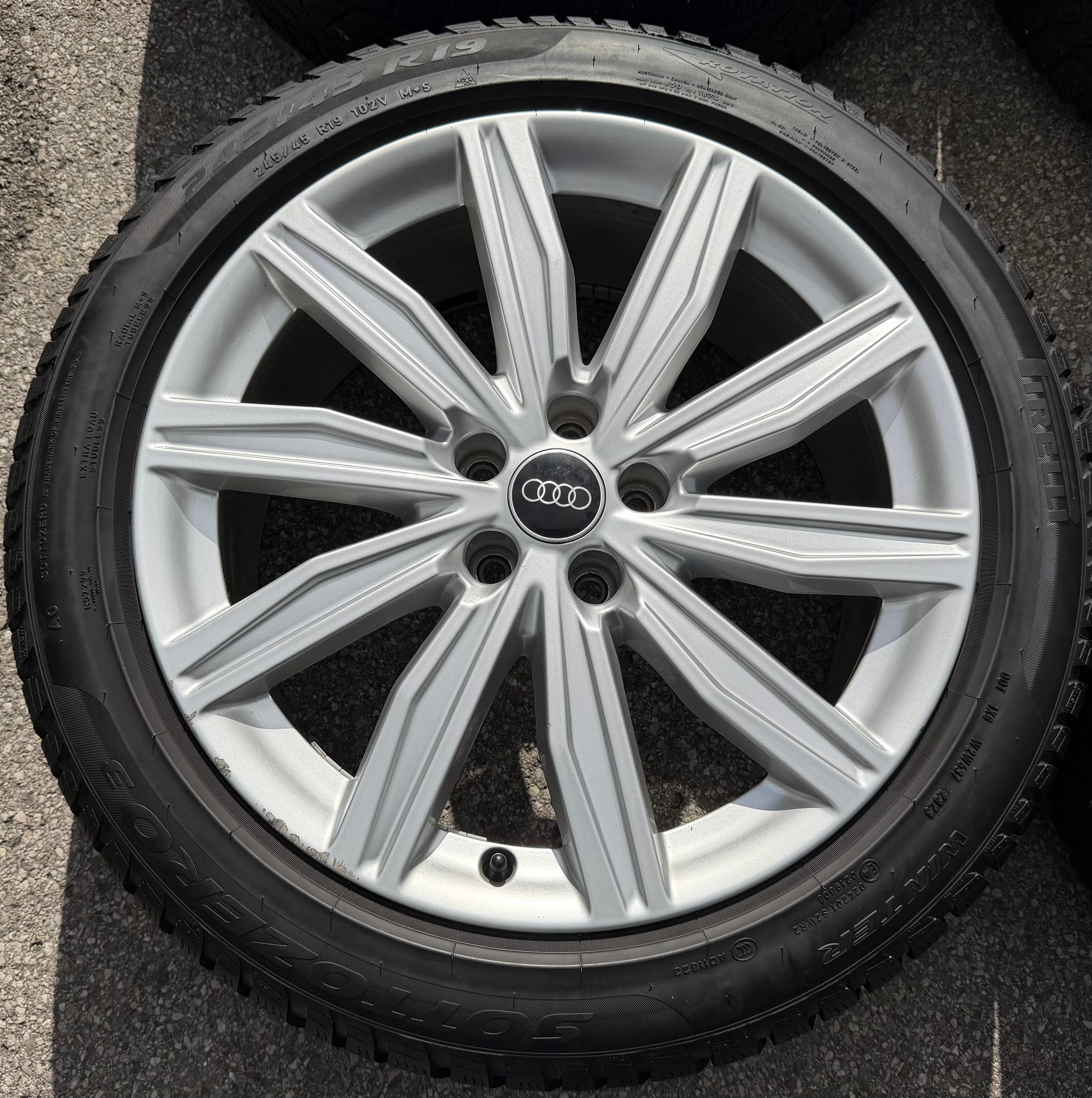 4 ruote complete in lega originali da 19" per inverno Audi A6 S6 C8 4K 4K0601025M 245/45R19 102V Pirelli