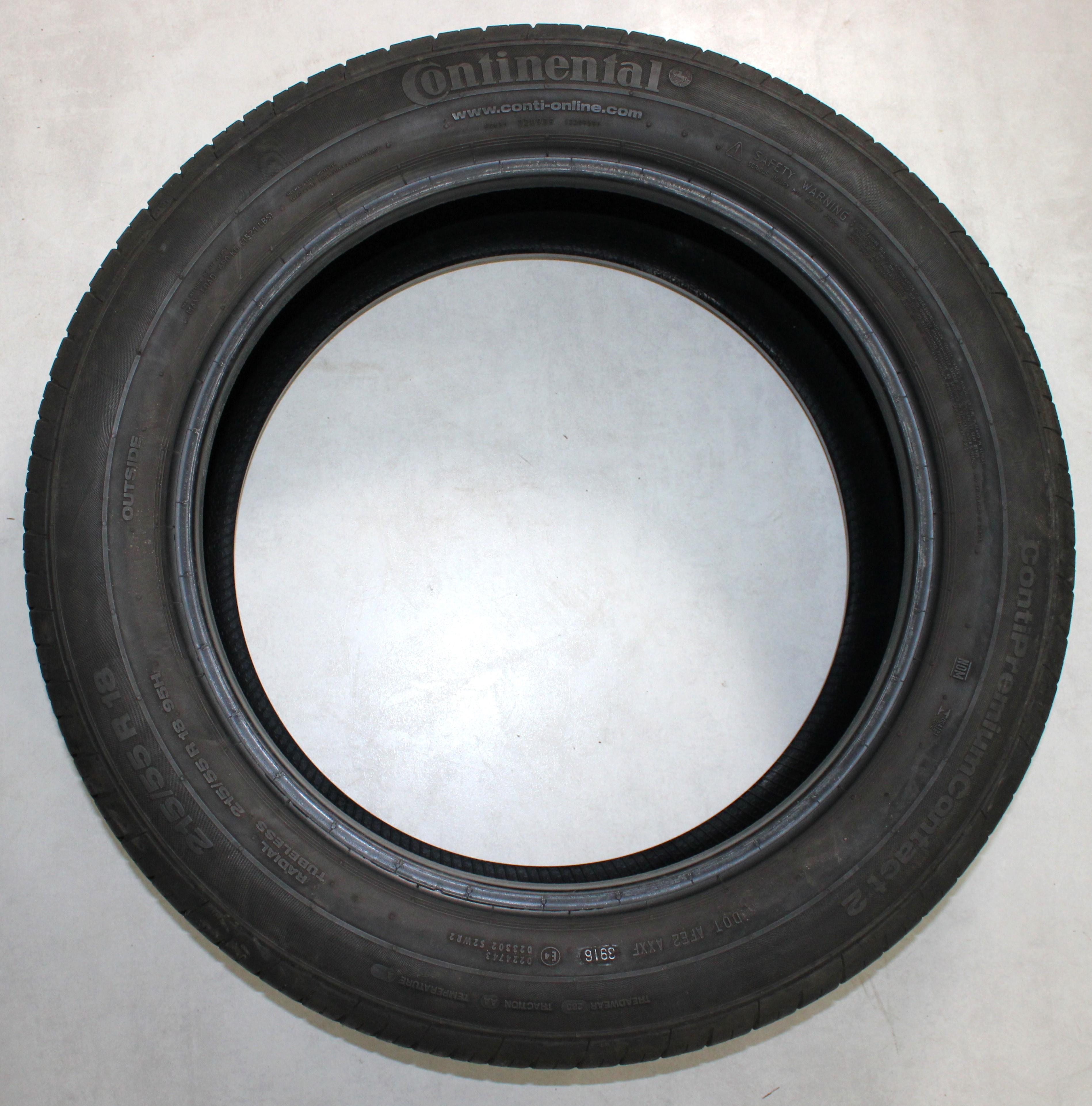 4 x 215/55R18 95H Sommerreifen Continental Premium Contact 2 7-7,5mm 2016