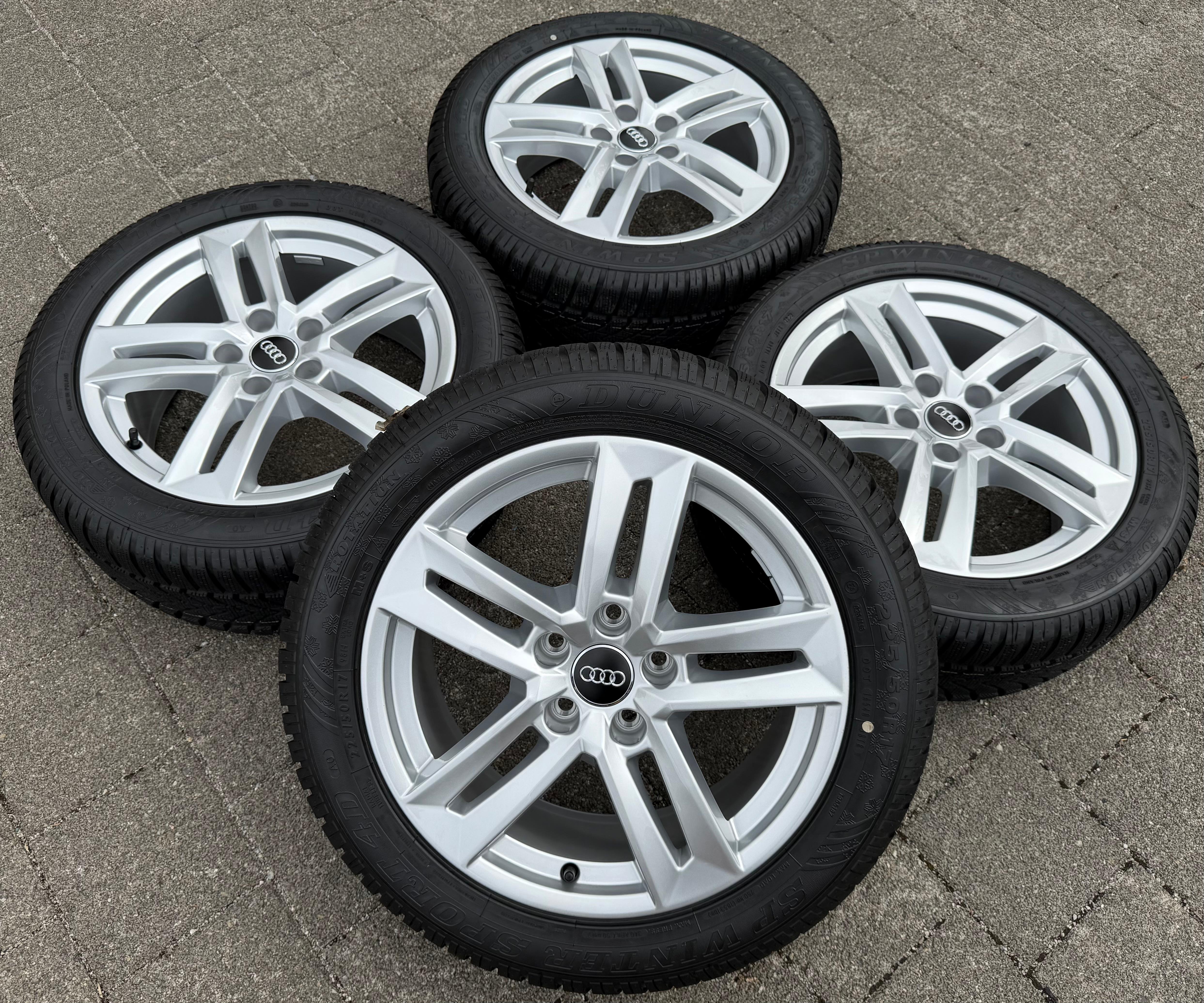 4 Original 17" Alu Winterräder Audi A4 B9 8W 8W0601025P 225/50R17 98H Dunlop NEU