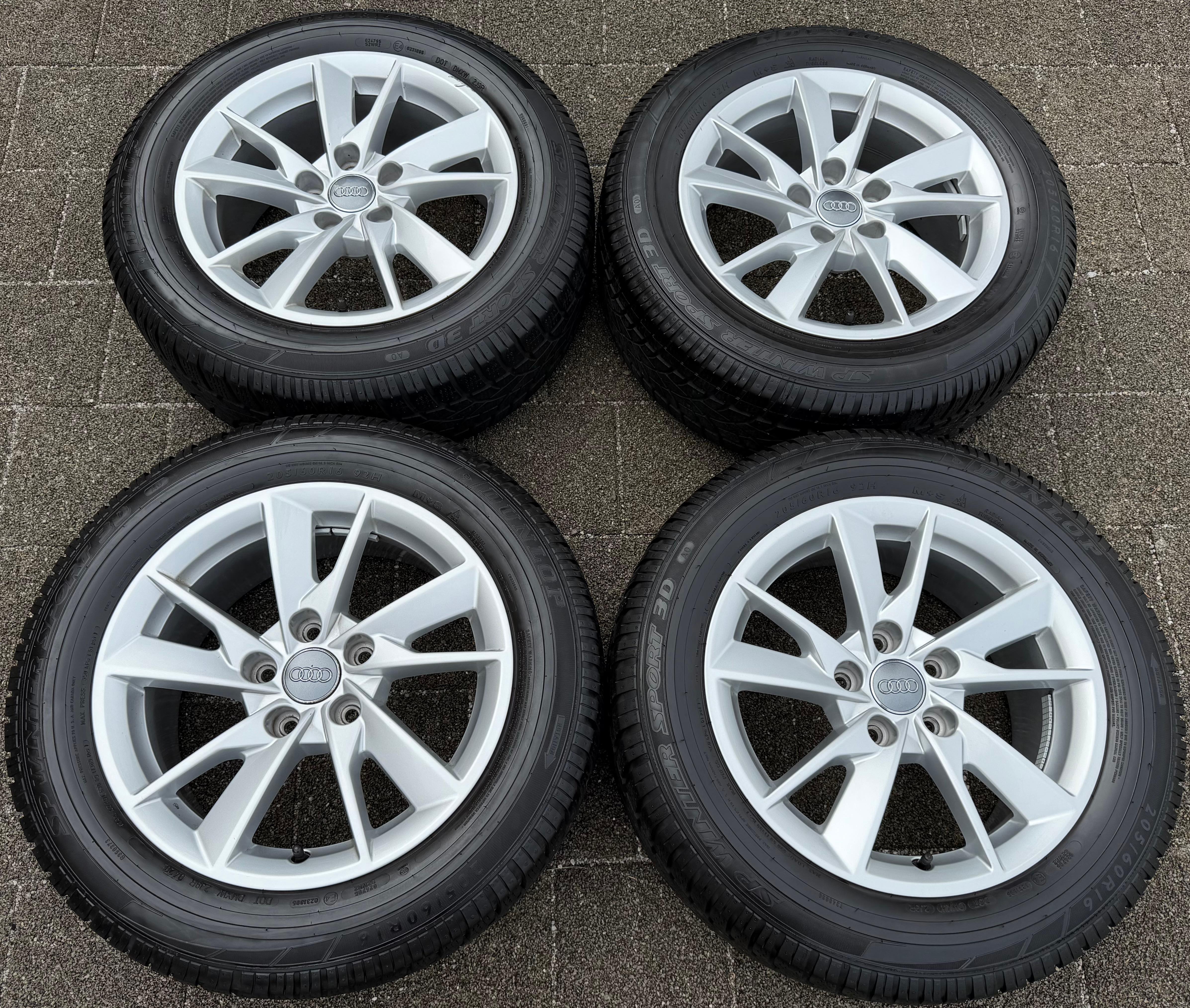 4 Original Alu Winterräder Audi A4 8W B9 8W0601025A 205/60R16 92H Dunlop