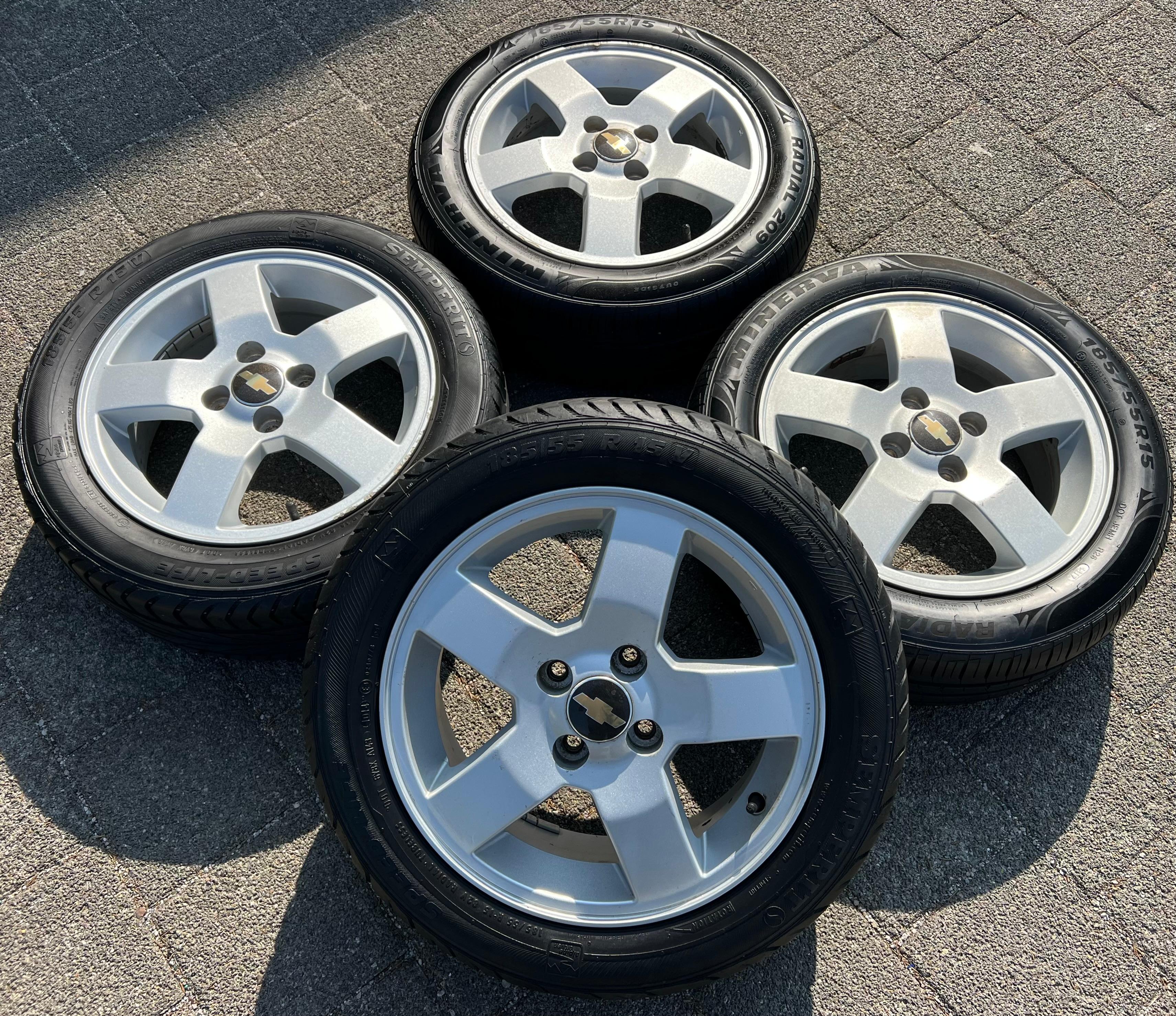 4 ORIGINAL 15" ALU SOMMERRÄDER CHEVROLET AVEO 185/55R15 82V