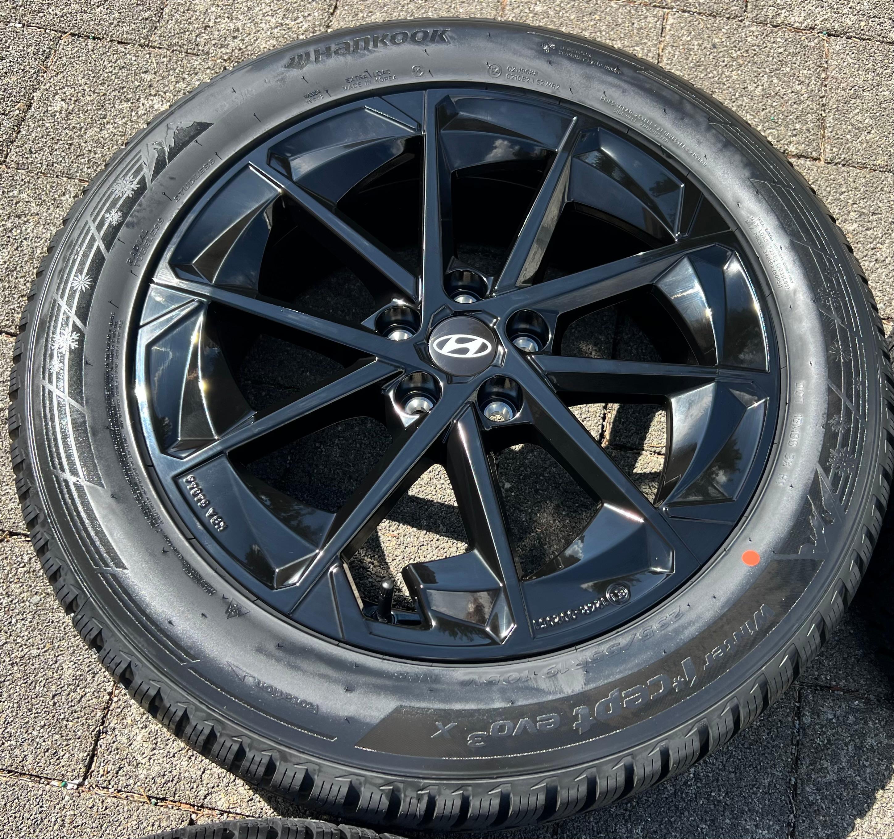 4 ruedas de invierno de aluminio originales de 19" para Hyundai Ioniq 5 NE Santa Fe 235/55R19 105V con RDKS 2021 Hankook NUEVAS