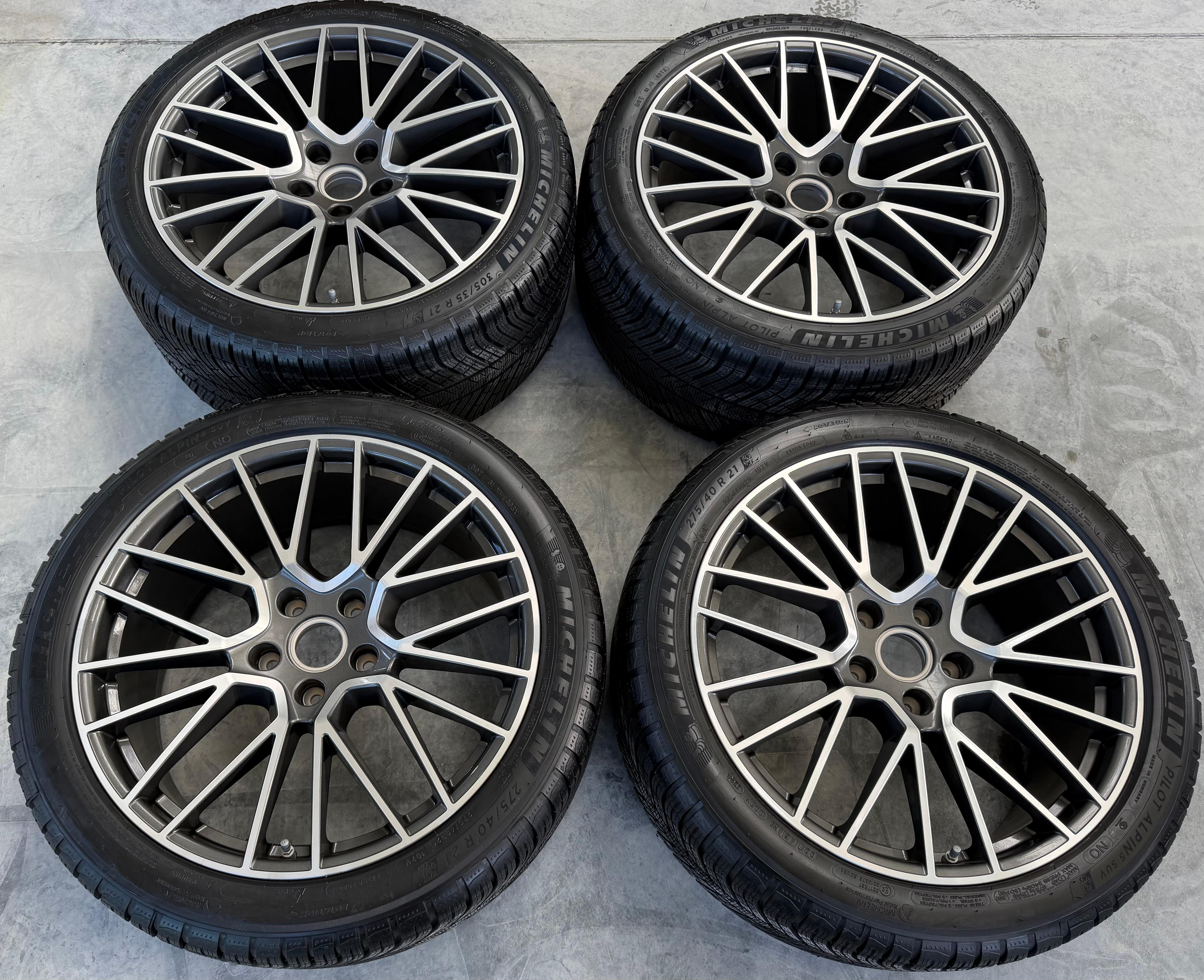 4 Original 21" Alu Winterräder Porsche Cayenne 9YA Michelin RDKS 9Y0601025BF 9Y3601025AC