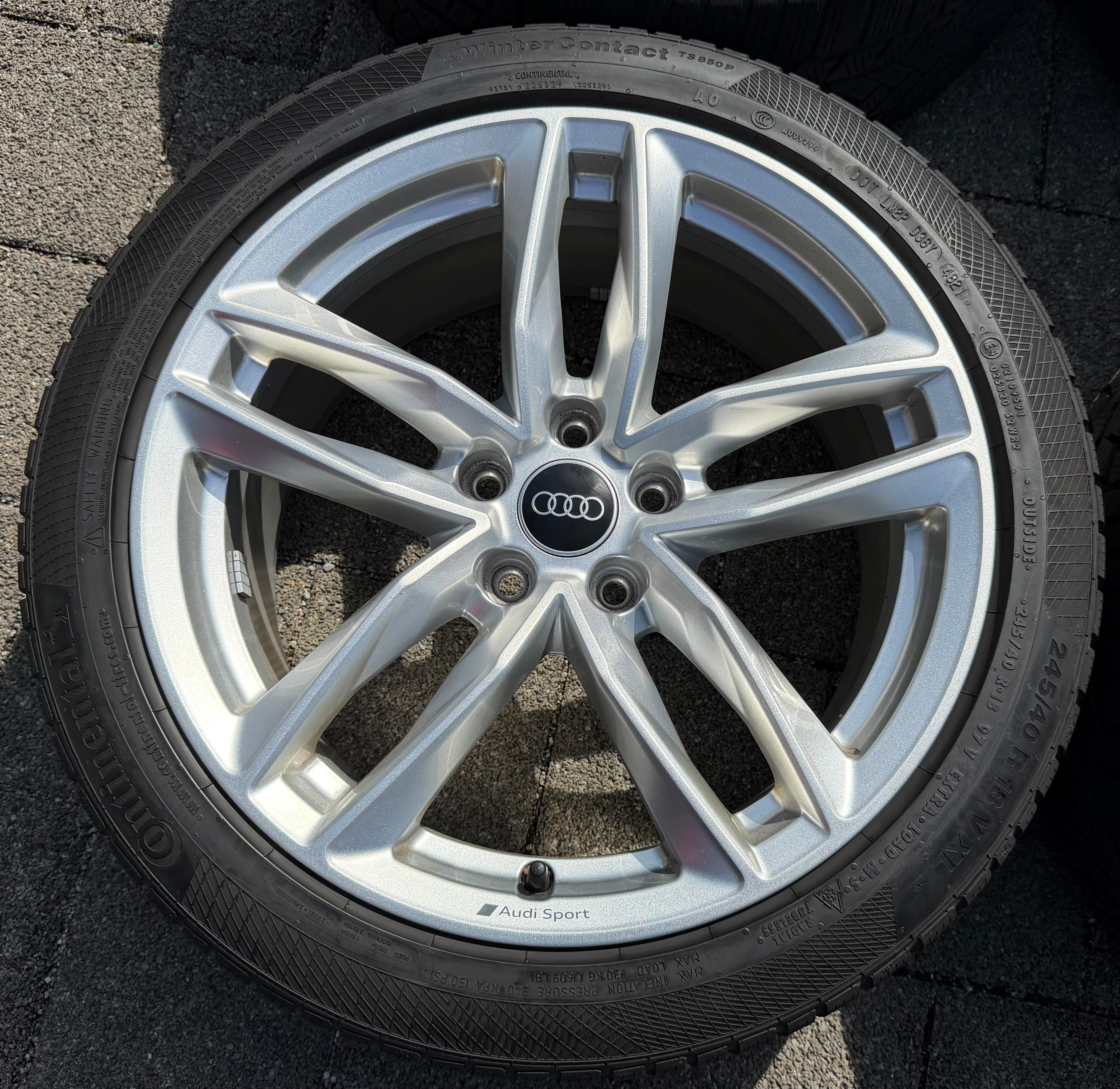4 Original 18" Alu Winterräder AUDI A4 S4 B9 8W 245/40R18 97V 8W0601025EB Continental