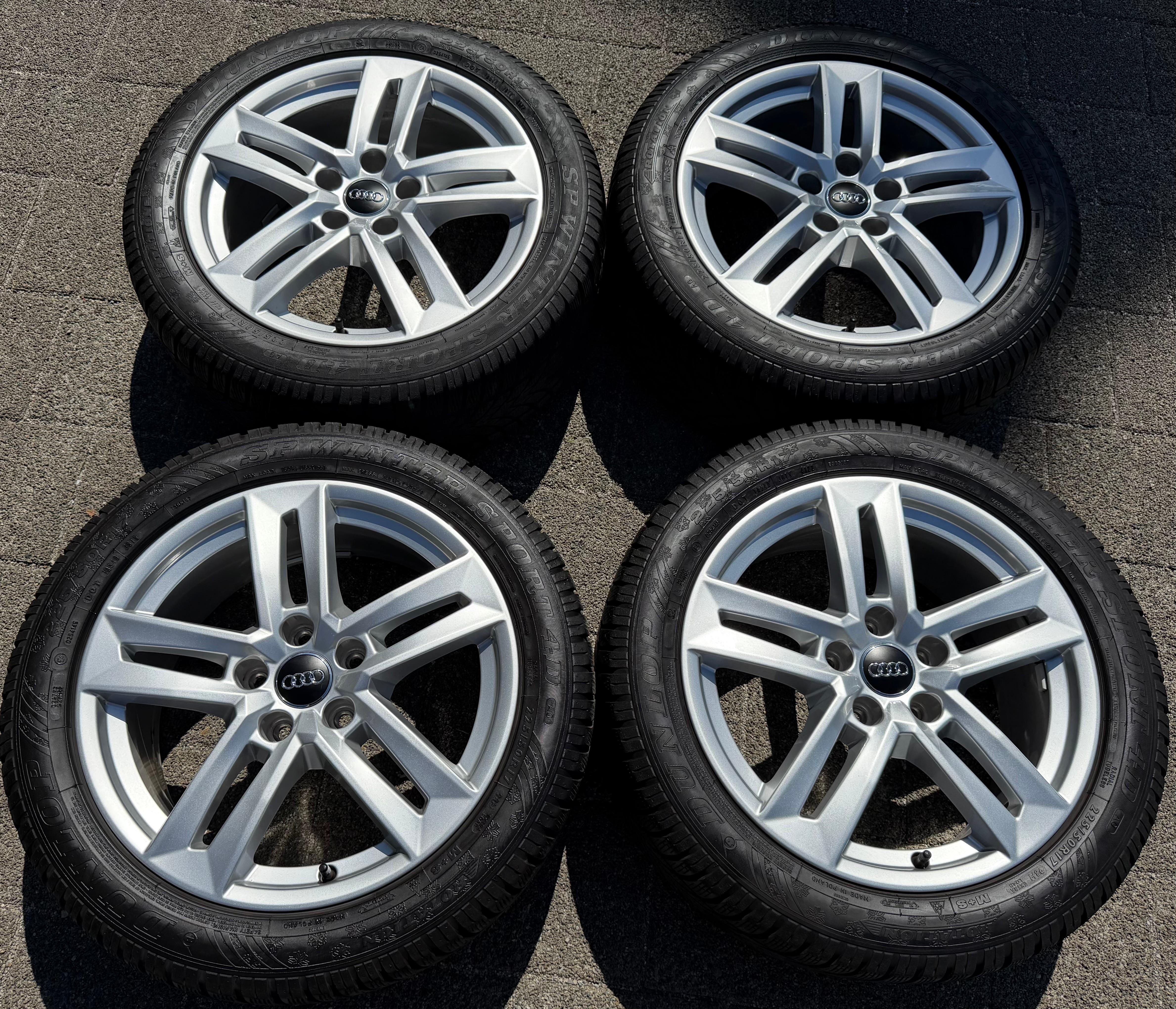 4 Original 17" Alu Winterräder Audi A4 B9 8W 8W0601025P 225/50R17 98H Dunlop 2022