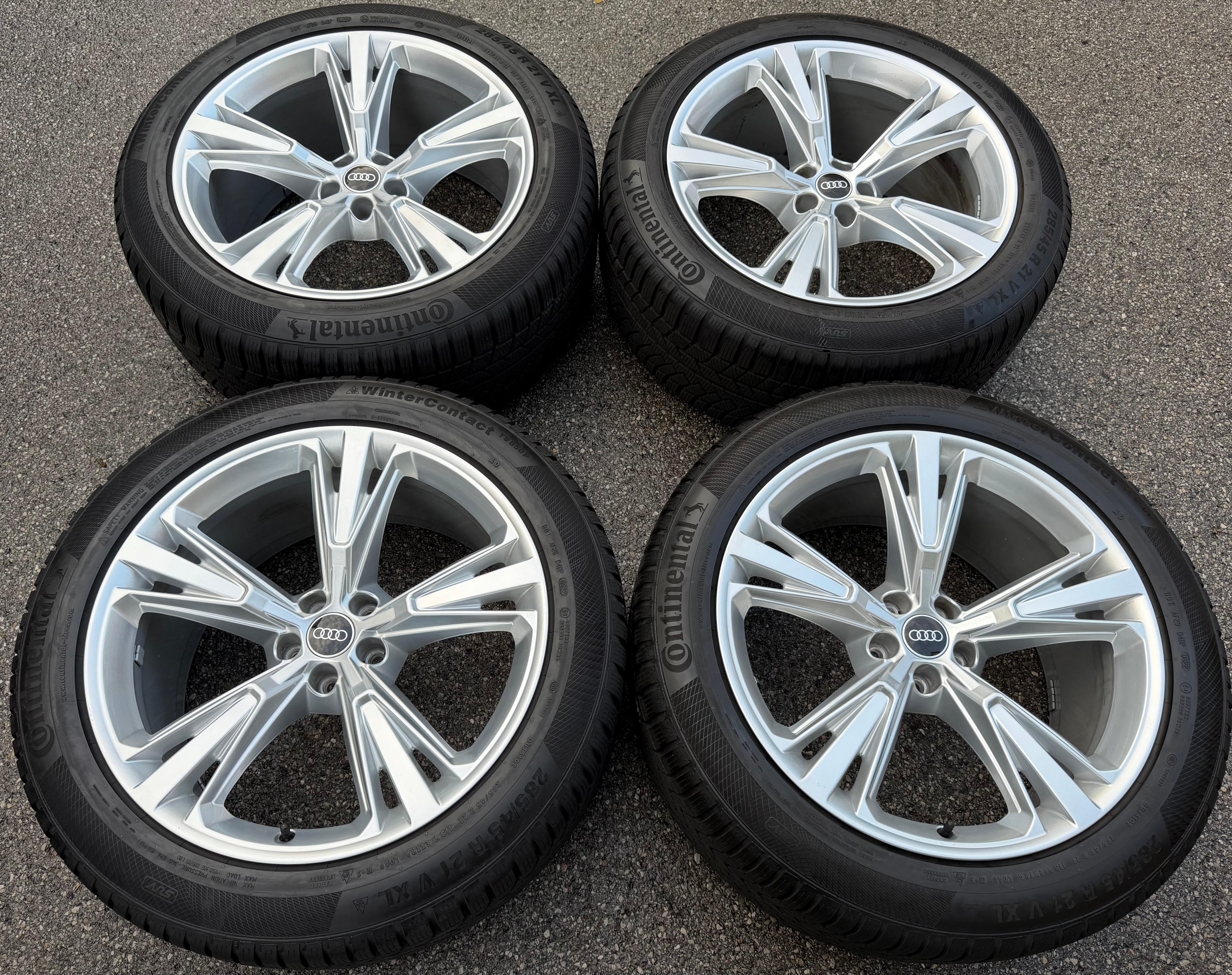 4 ruedas de invierno de aleación originales de 21" para Audi Q8 SQ8 4M 4M8601025H 285/45R21 113V Continental