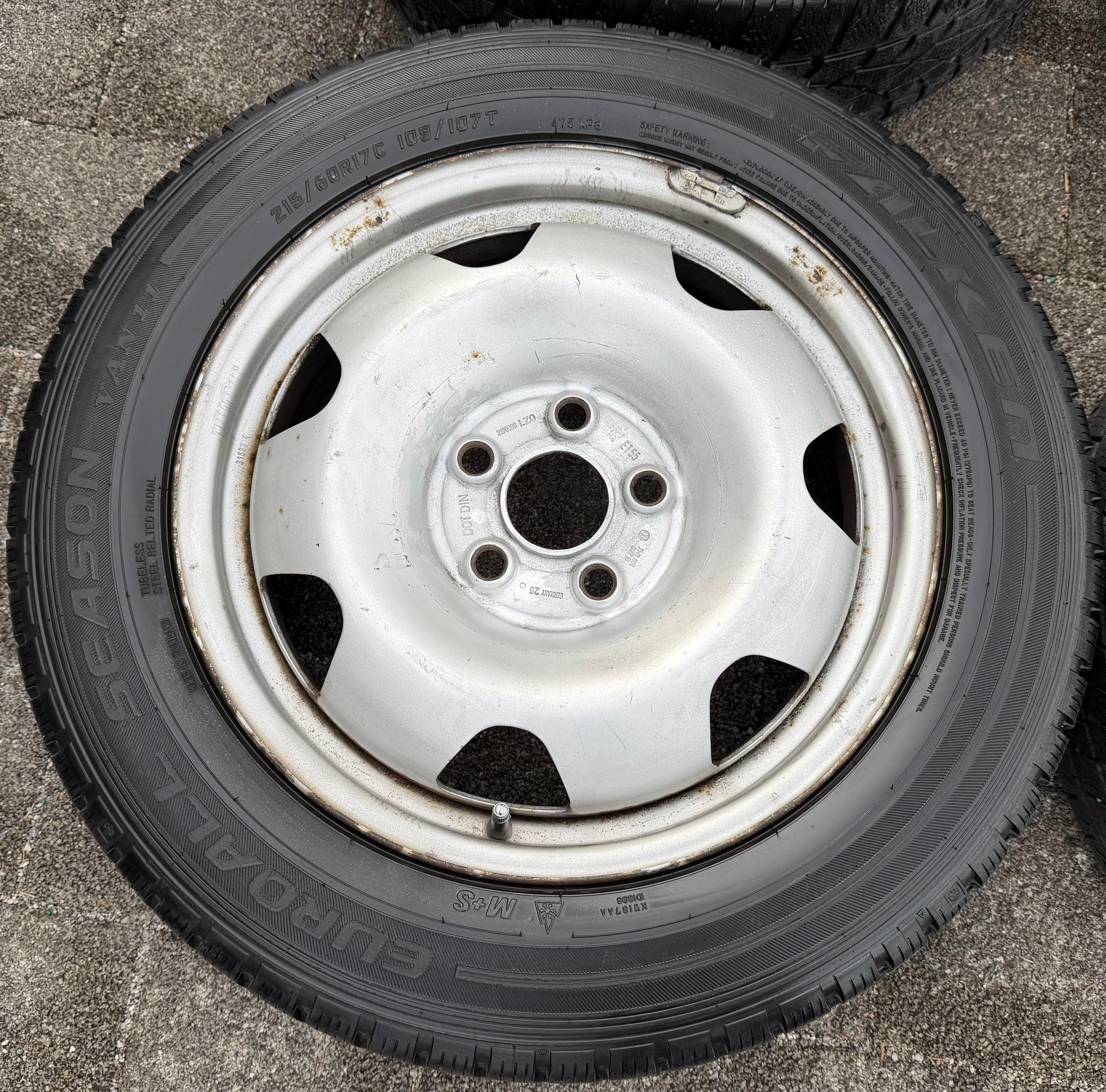 4 cerchi in acciaio da 17" per VW Bus Transporter T5 T6 7x17 ET55 5x120 argento