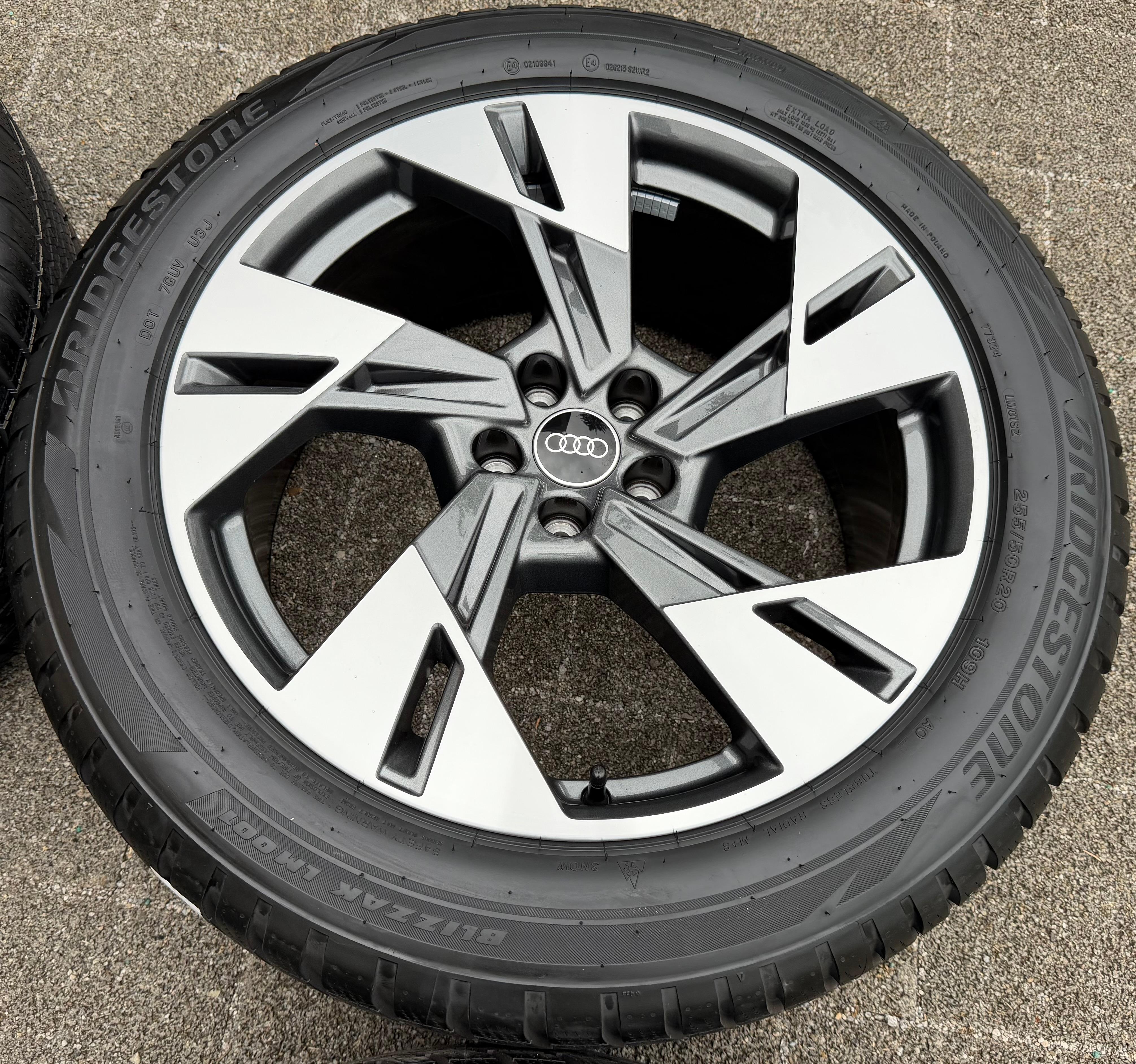 4 llantas de aluminio originales de invierno de 20" para Audi E-Tron Q8, Etron 4KE601025AP, 255/50R20, 109V, NUEVAS