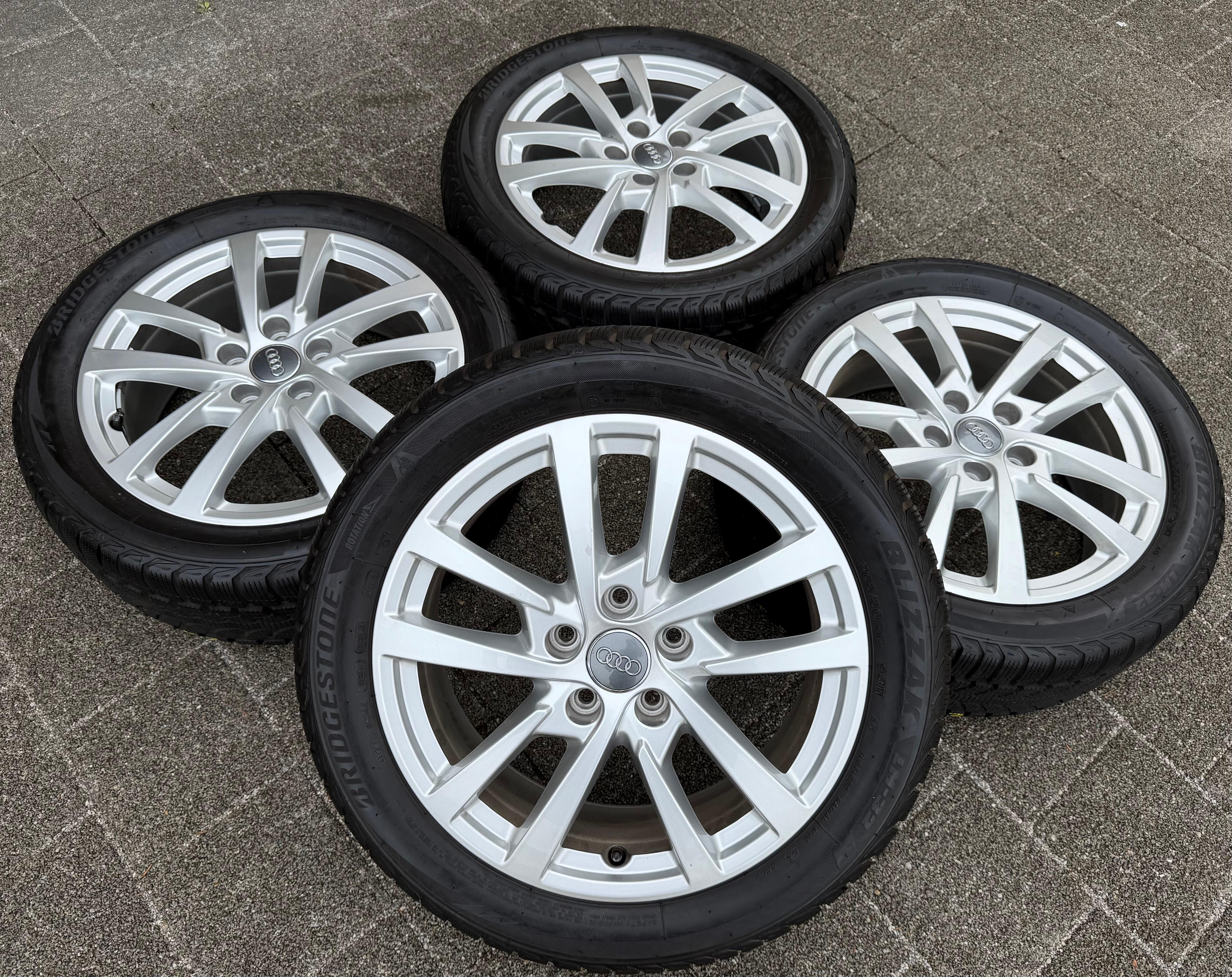 4 Original 17" Alu Winterräder Audi A3 S3 8V 8V0601025DH 205/50R17 93H Bridgestone