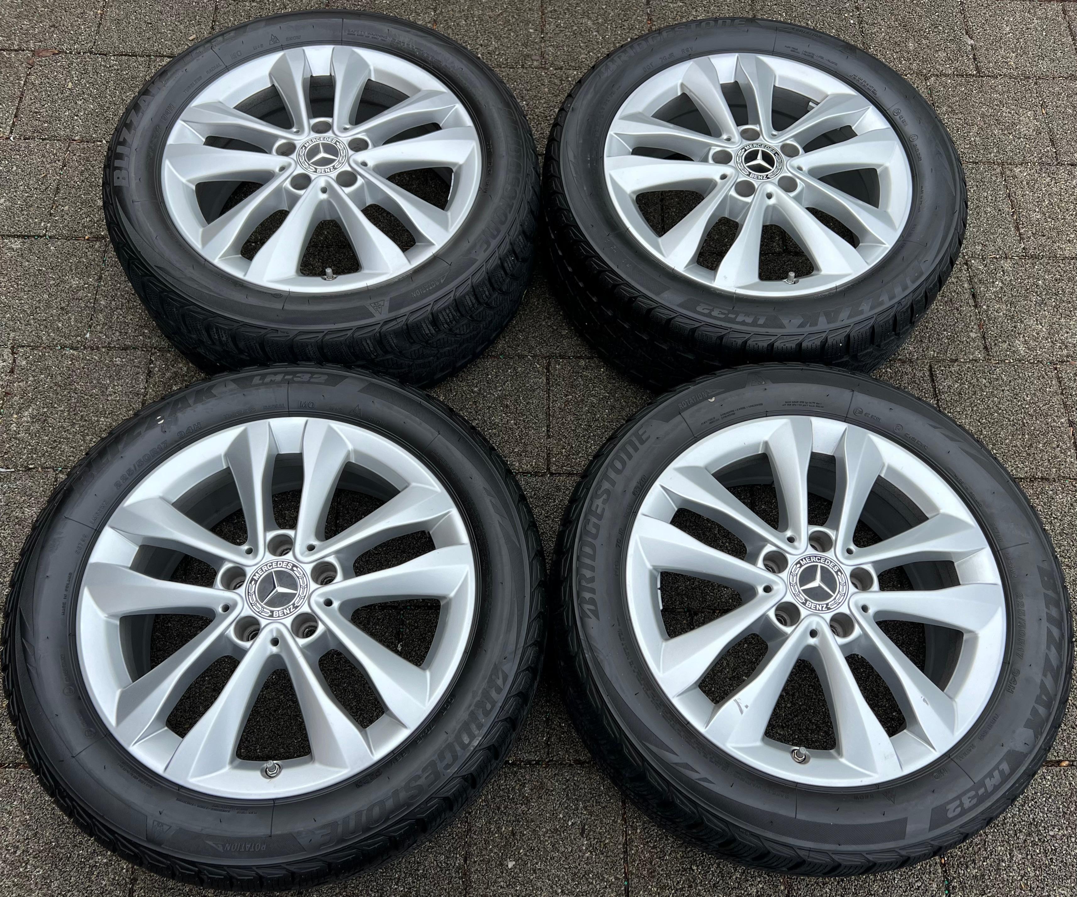 4 RUEDAS DE ALEACIÓN ORIGINALES DE 17" PARA INVIERNO MERCEDES CLASE C W205 A2054018000 225/50R17 94H ENVÍO GRATUITO