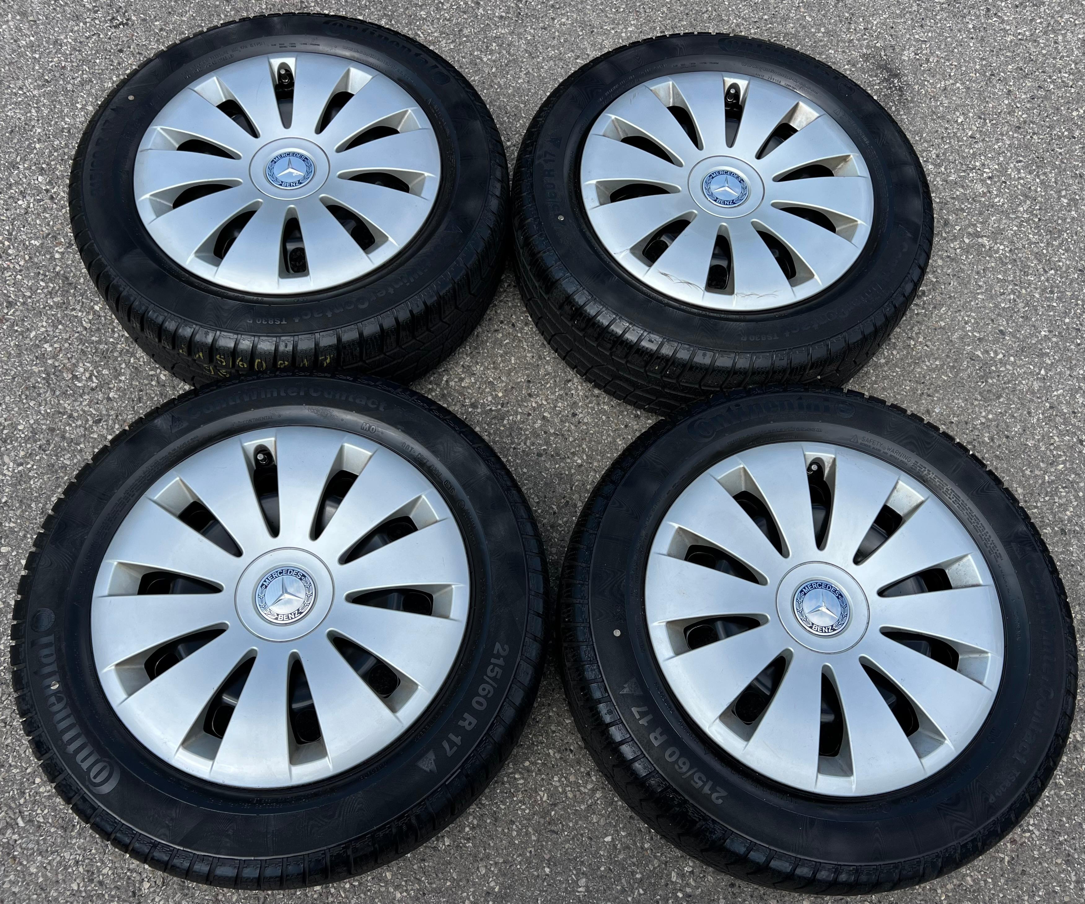 4 RUEDAS DE INVIERNO ORIGINALES DE 17" MERCEDES GLA CLASS X156 215/60R17 96H RDKS CONTINENTAL