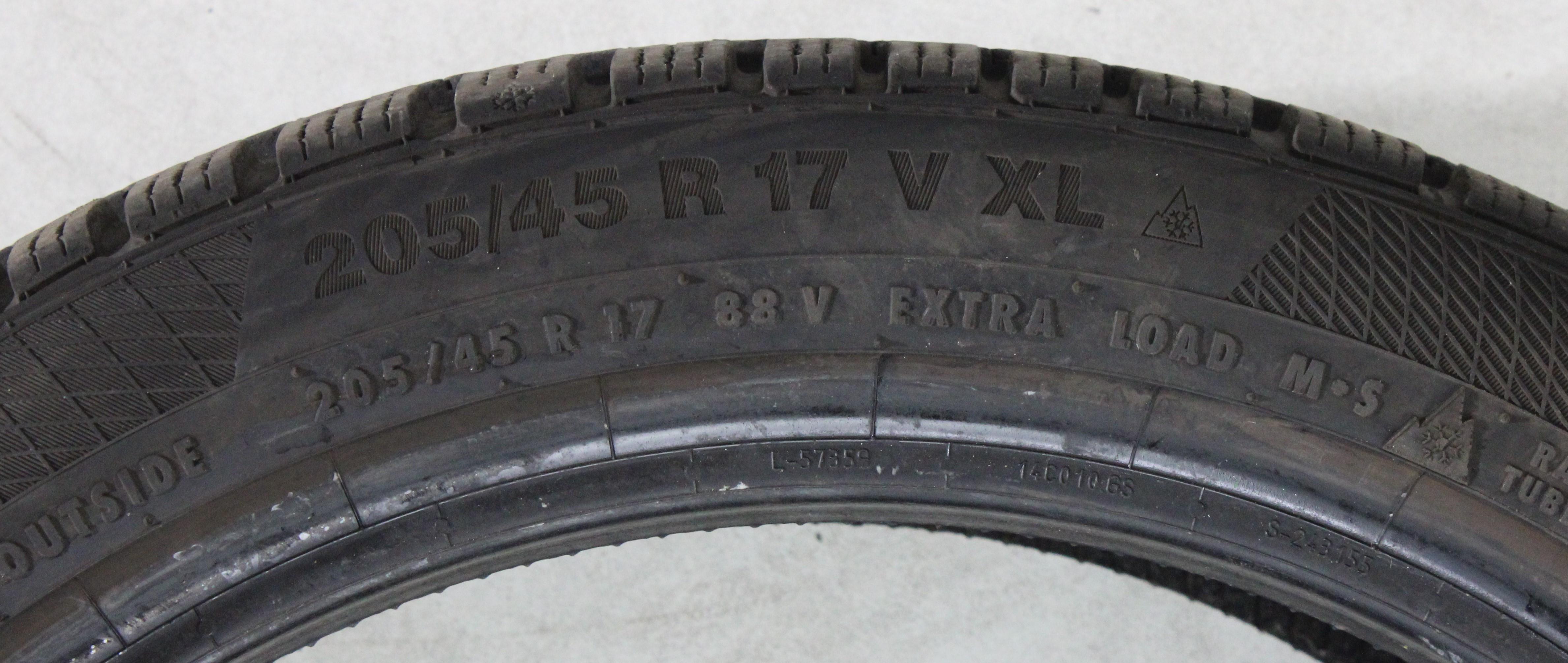 2 x 205/45R17 88V Winterreifen Continental Winter Contact TS850P 7-7,5mm 2021 XL
