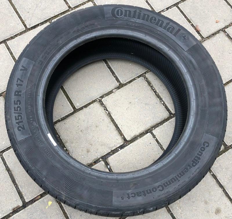 4 x 215/55R17 94V Sommerreifen Continental Premium Contact 5 2x 6,5-7mm und 2x 5-5,5mm 2016