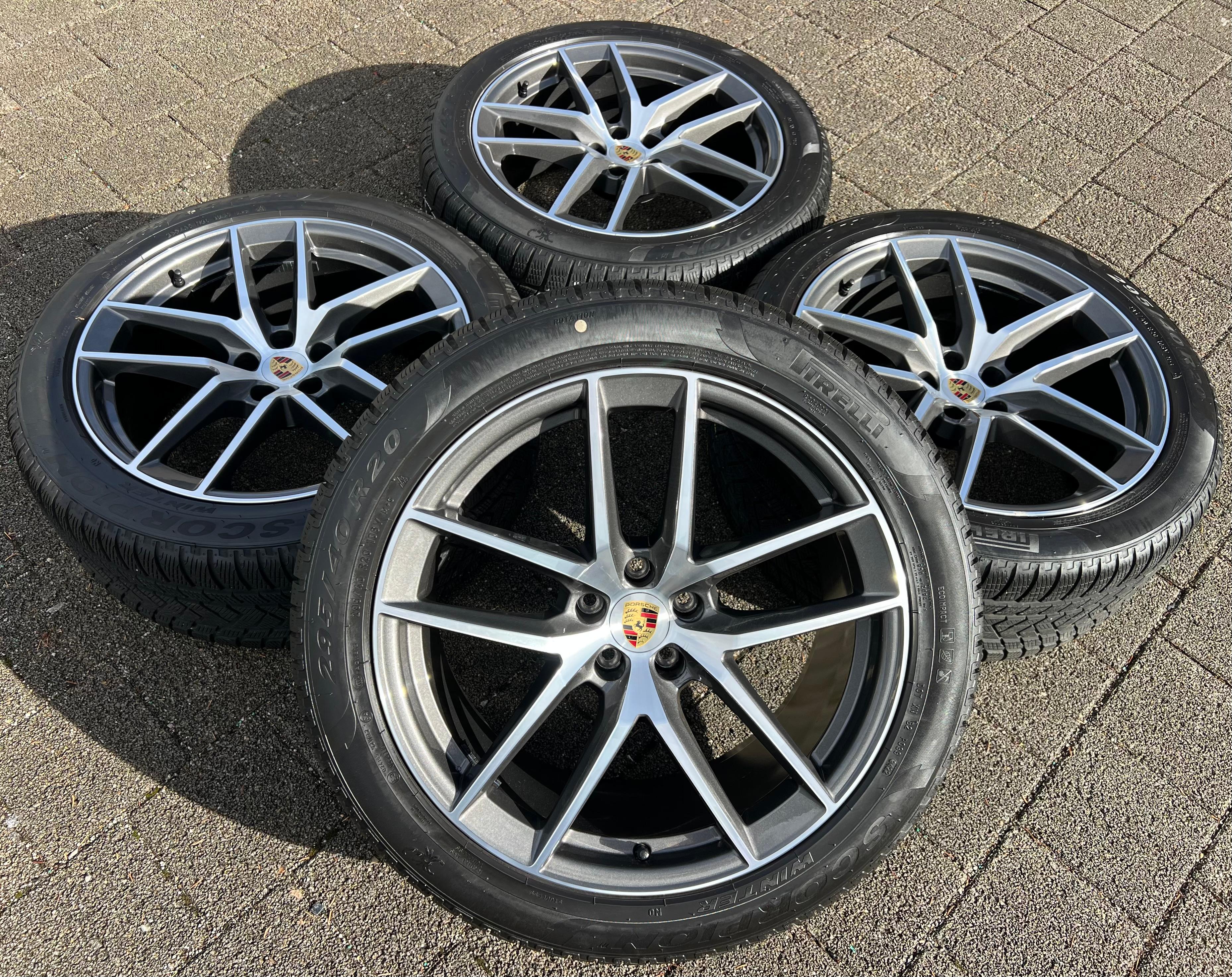 4 RUEDAS DE INVIERNO DE ALEACIÓN ORIGINALES DE 20" PARA PORSCHE MACAN 265/45R20 104V 295/40R20 106V TPMS