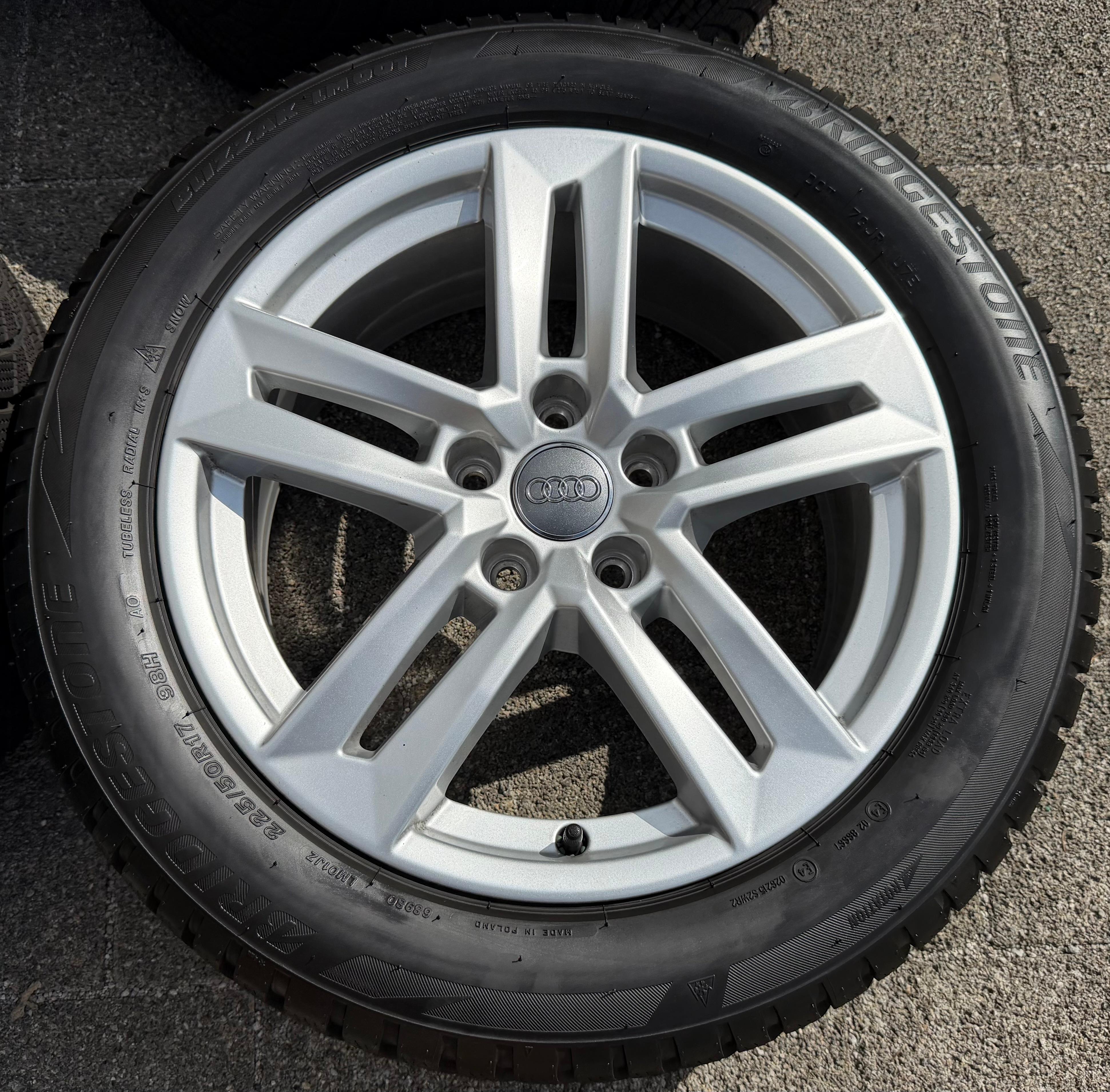 4 ruote in lega originali da 17" per inverno Audi A4 B9 8W 8W0601025P 225/50R17 98H Bridgestone