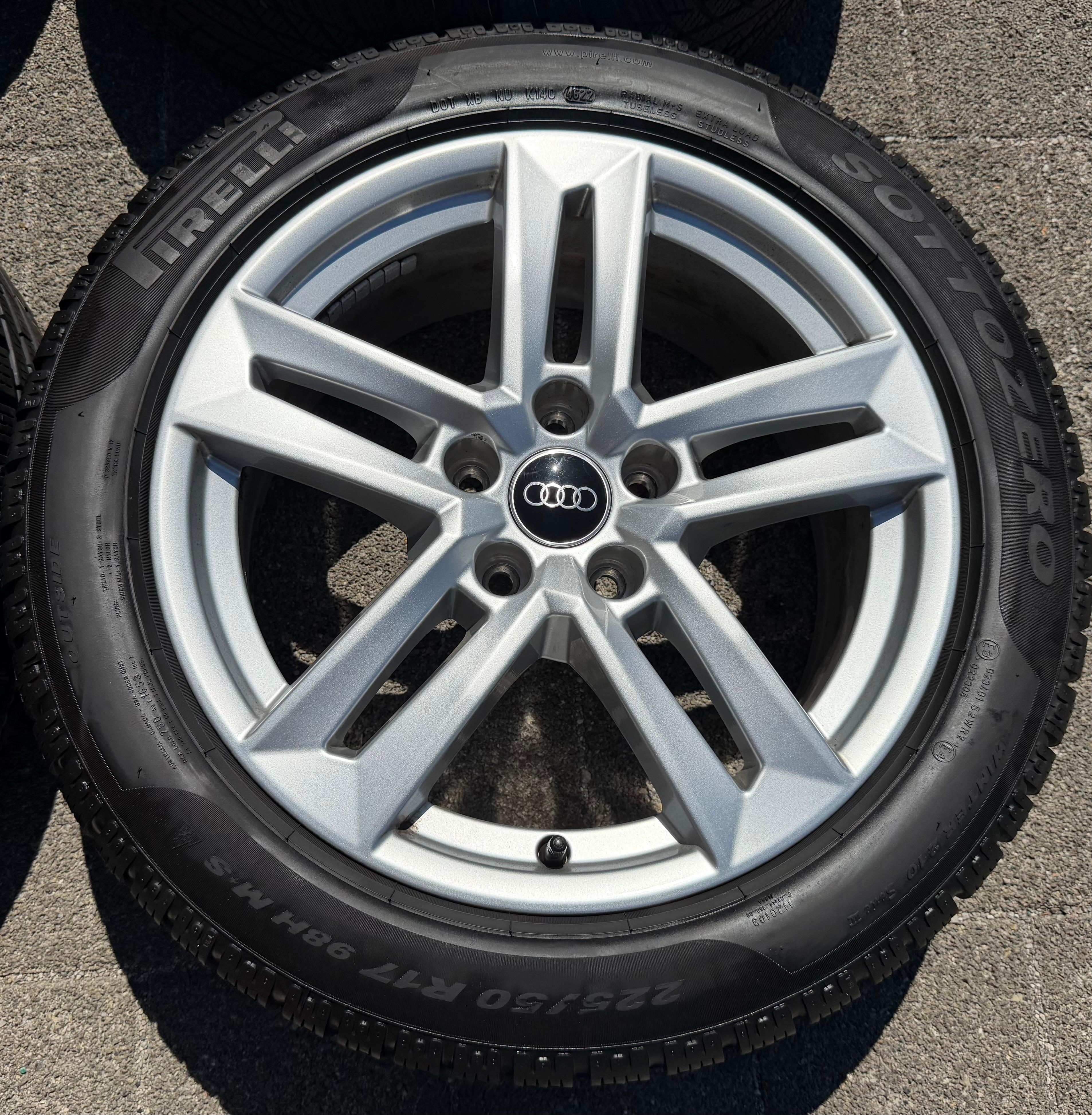 4 ruedas de invierno de aluminio originales de 17" para Audi A4 B9 8W 8W0601025P 225/50R17 98H neumáticos de invierno