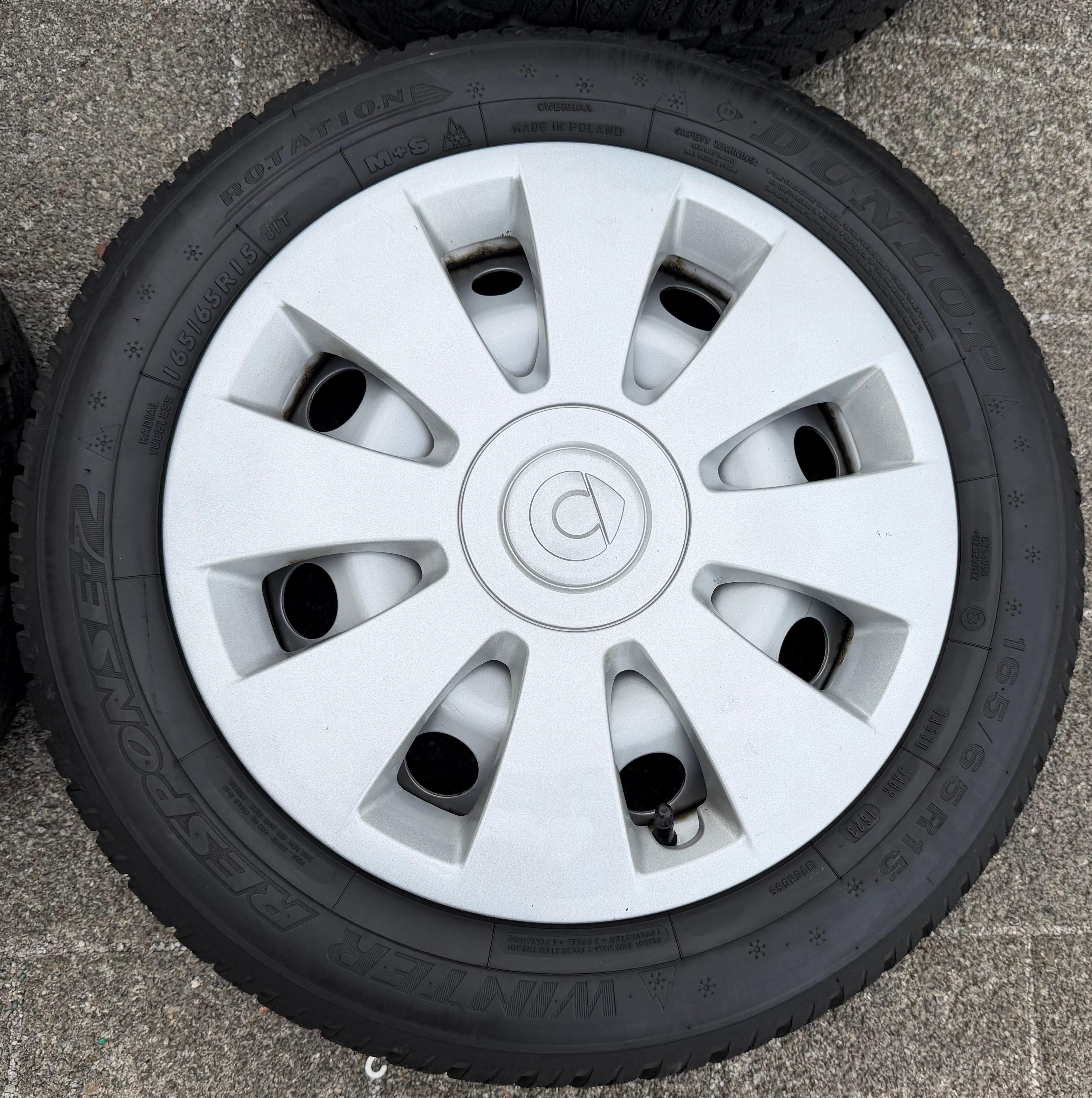 4 Original Winterräder Smart 453 165/65R15 81T 185/60R15 84T Dunlop RDKS