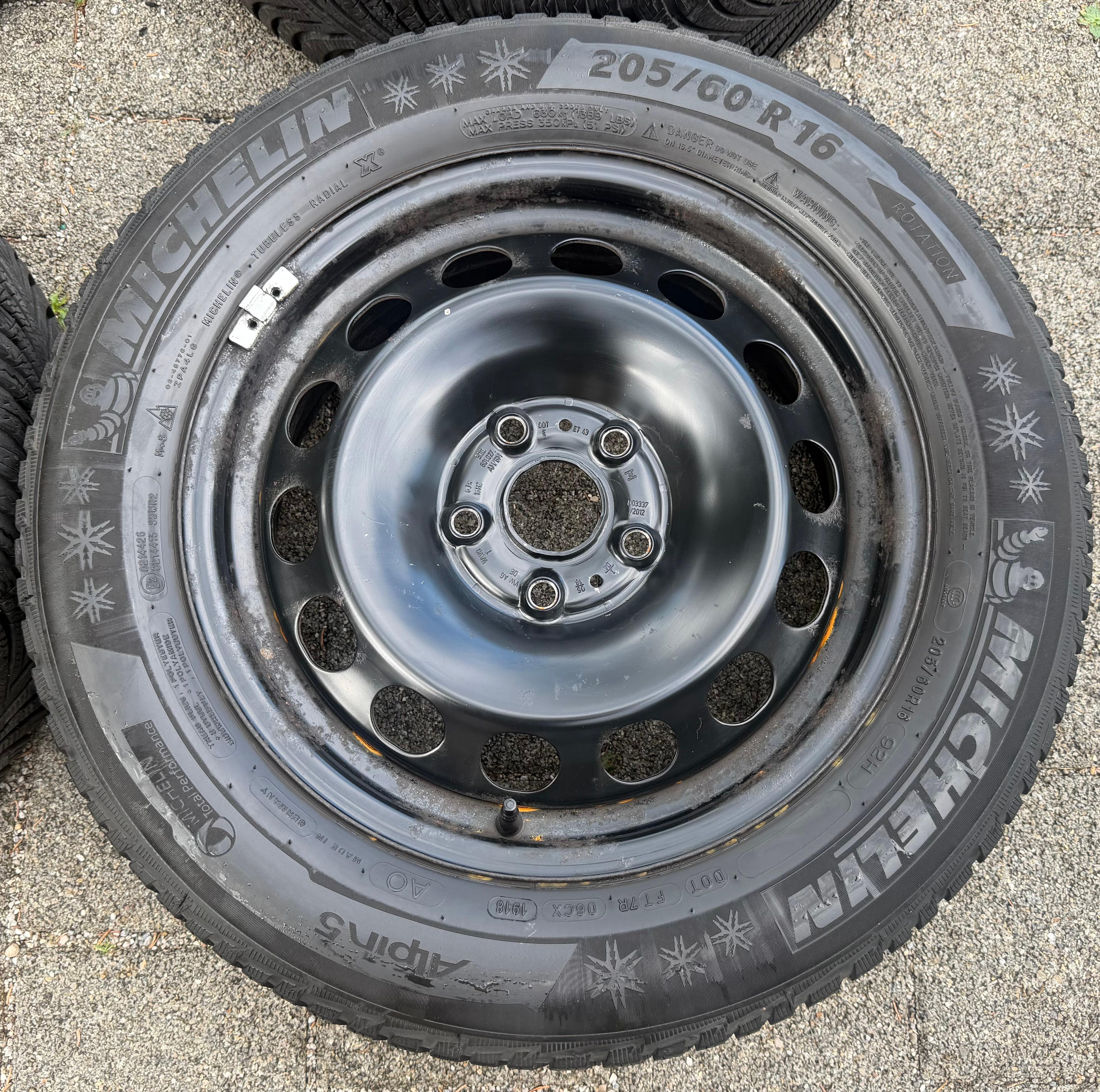 4 Winterräder Audi Q2 GA VW T-ROC A11 205/60R16 92H Michelin Alpin 5 Winterreifen
