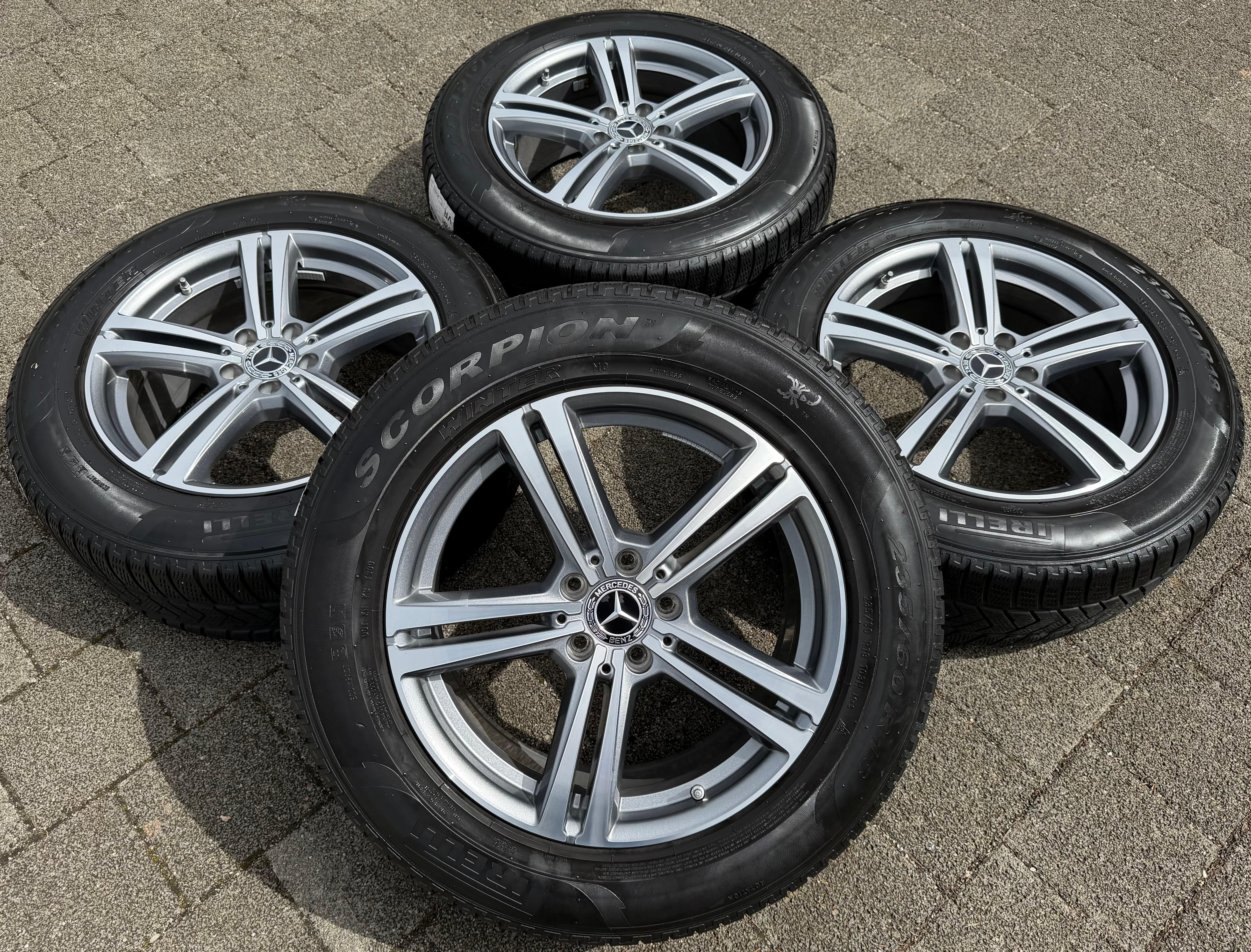 4 ORIGINELE 18-INCH ALUMINIUM VELGEN VOOR MERCEDES GLC 253 X204 W253 A2534014500 met bandenspanningscontrolesysteem (RDKS)