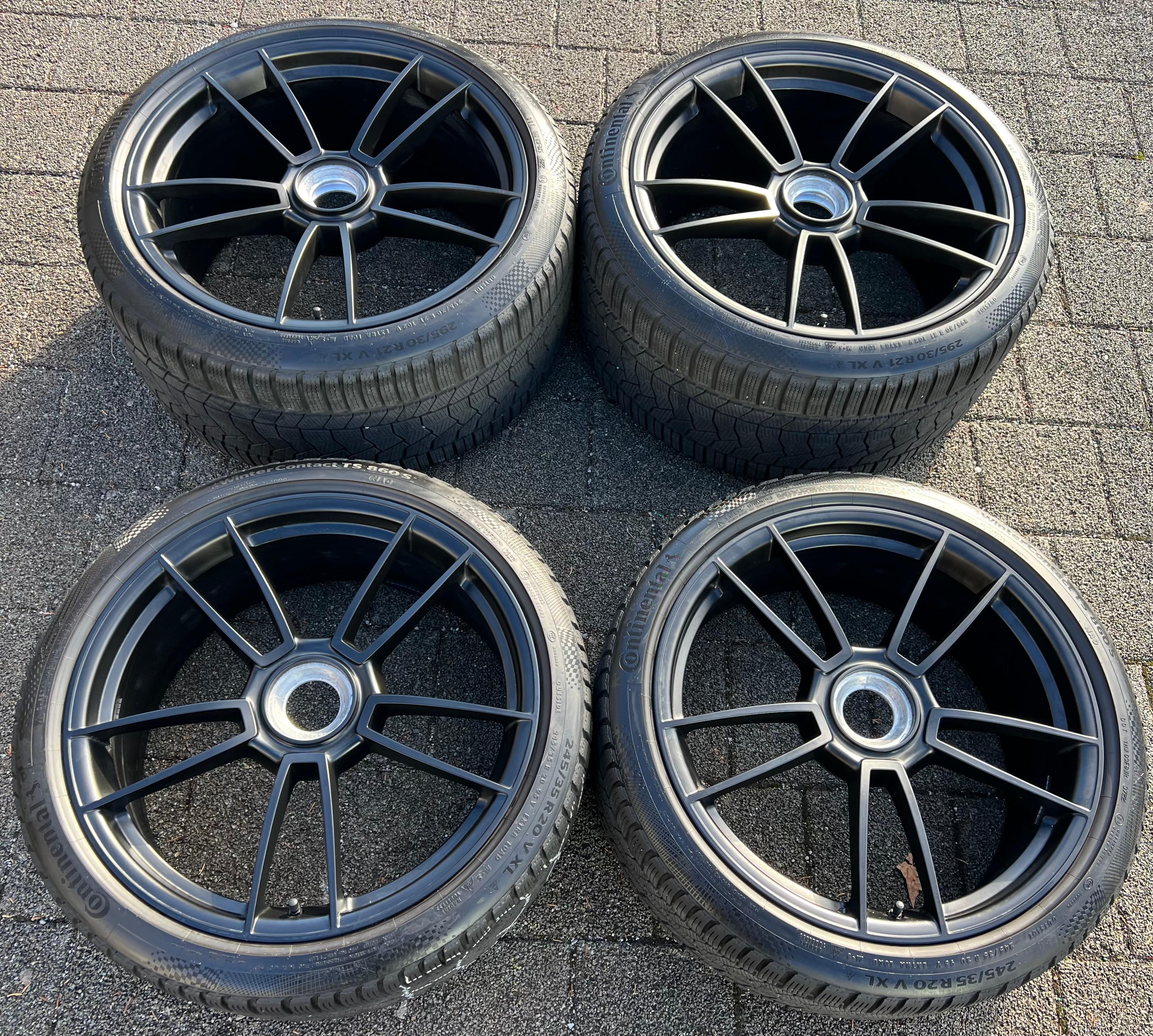4 ORIGINAL 20" 21" ALU WINTERRÄDER PORSCHE 911 992 GTS ZENTRALVERSCHLUSS CENTERLOCK