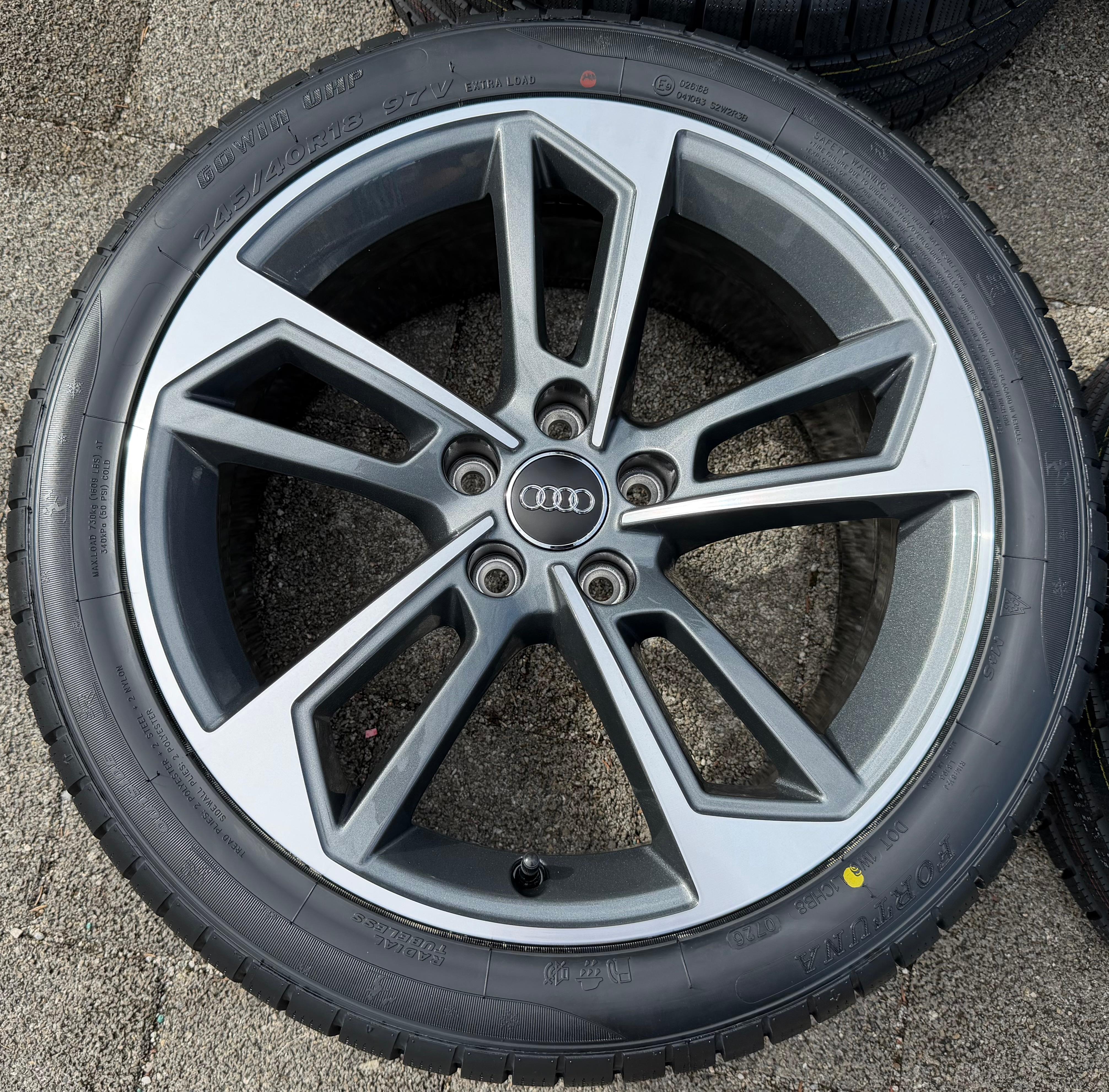 4 llantas de aluminio originales de invierno de 18" para AUDI A4 S4 B9 8W 245/40R18 97V 8W0601025DL 2026, NUEVAS