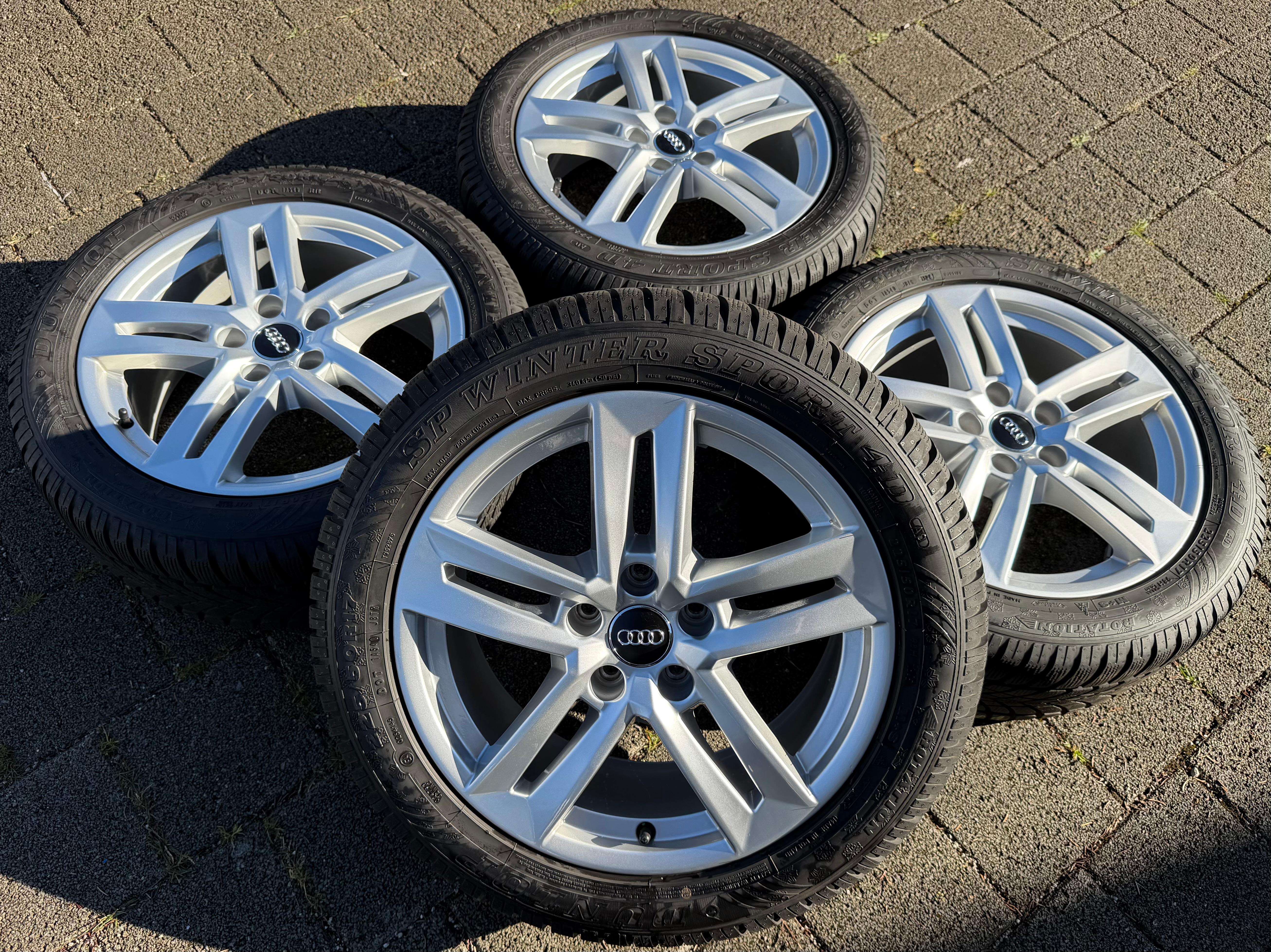 4 Original 17" Alu Winterräder Audi A4 B9 8W 8W0601025P 225/50R17 98H Dunlop 2024
