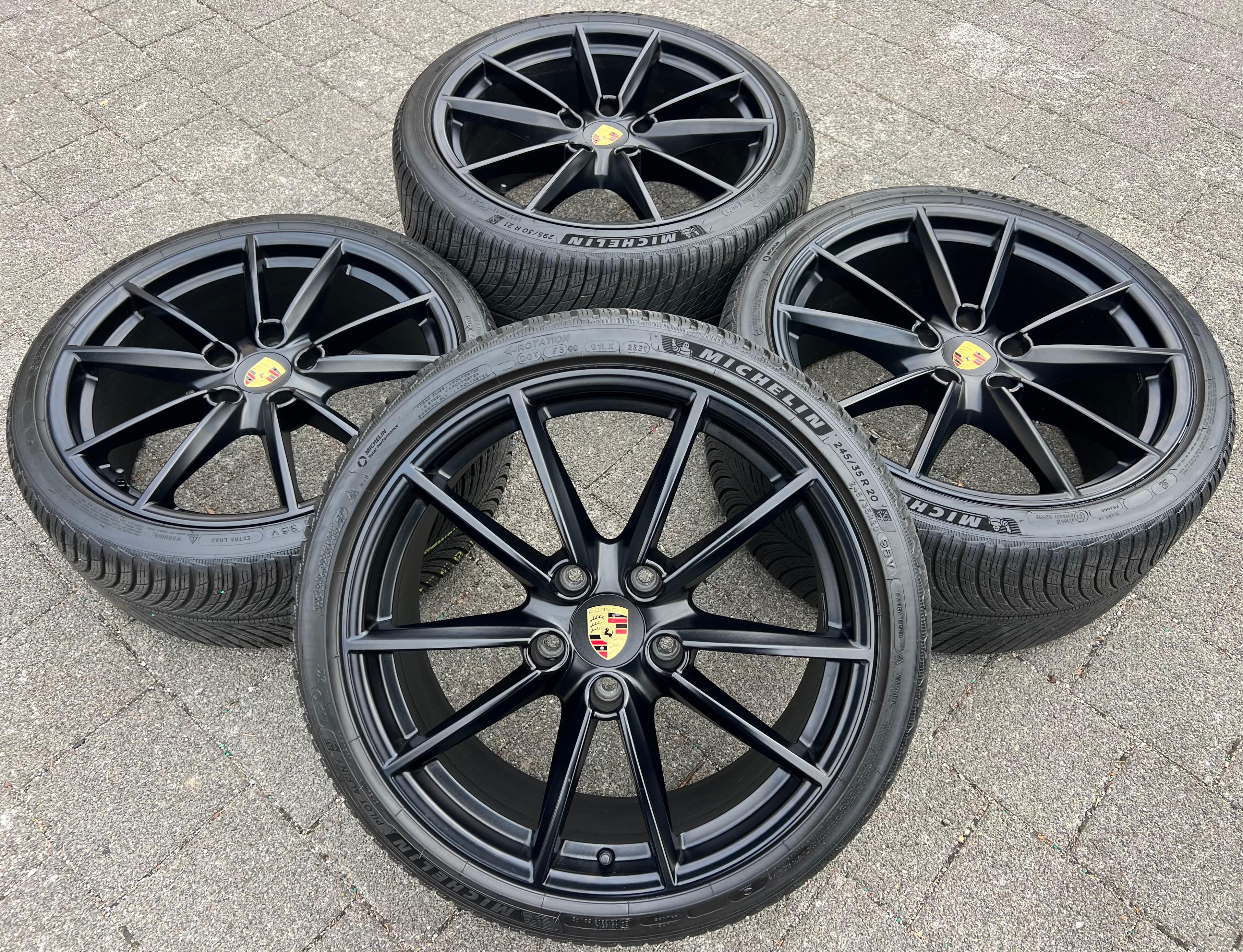 4 ORIGINAL 20" 21" ALU WINTERRÄDER PORSCHE 911 992 992601025C 992601025D SCHWARZ RDKS