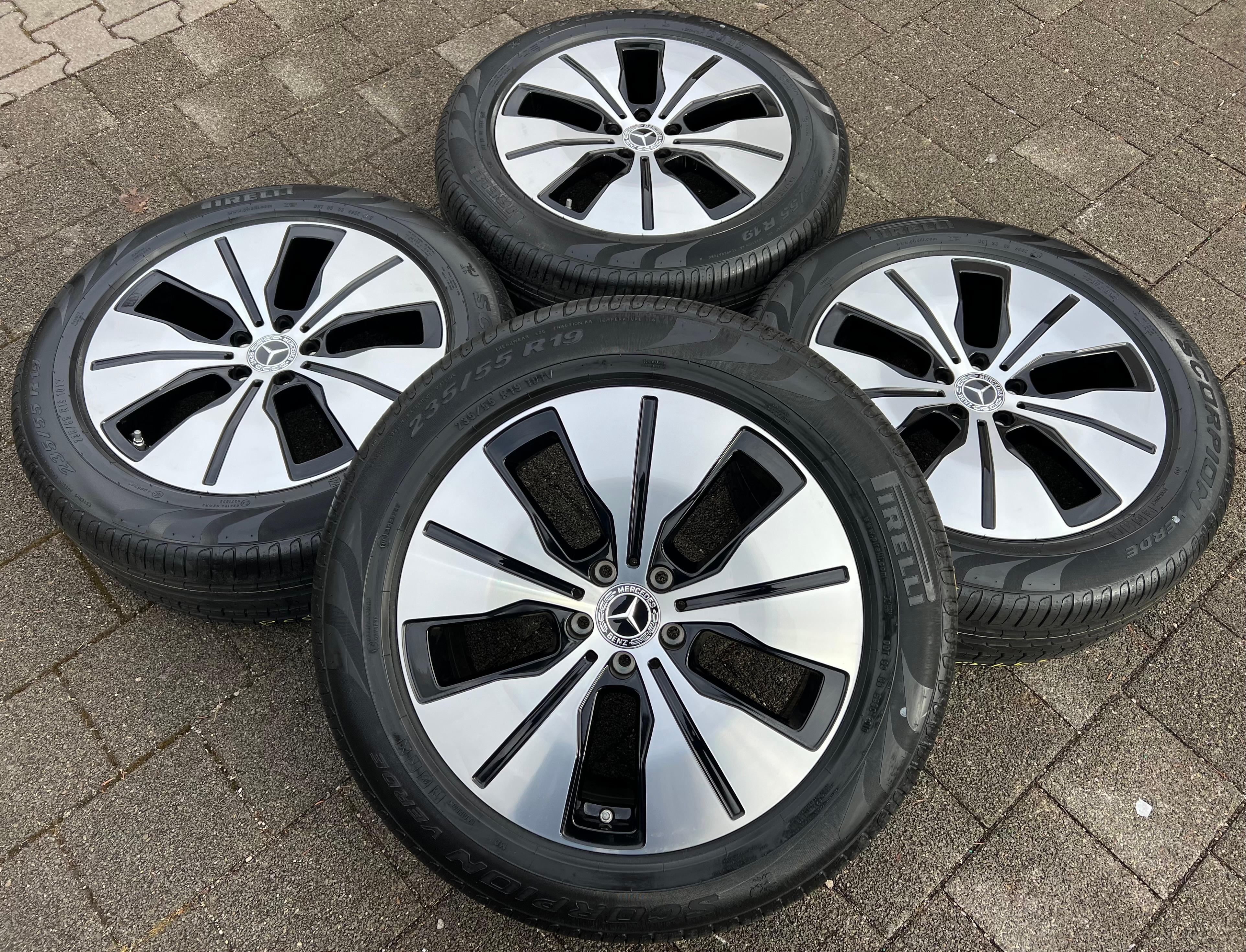 4 ORIGINELE 19" ALUMINIUM ZOMERWIELEN MERCEDES EQC N293 235/55R19 101V A2934011200 NIEUW