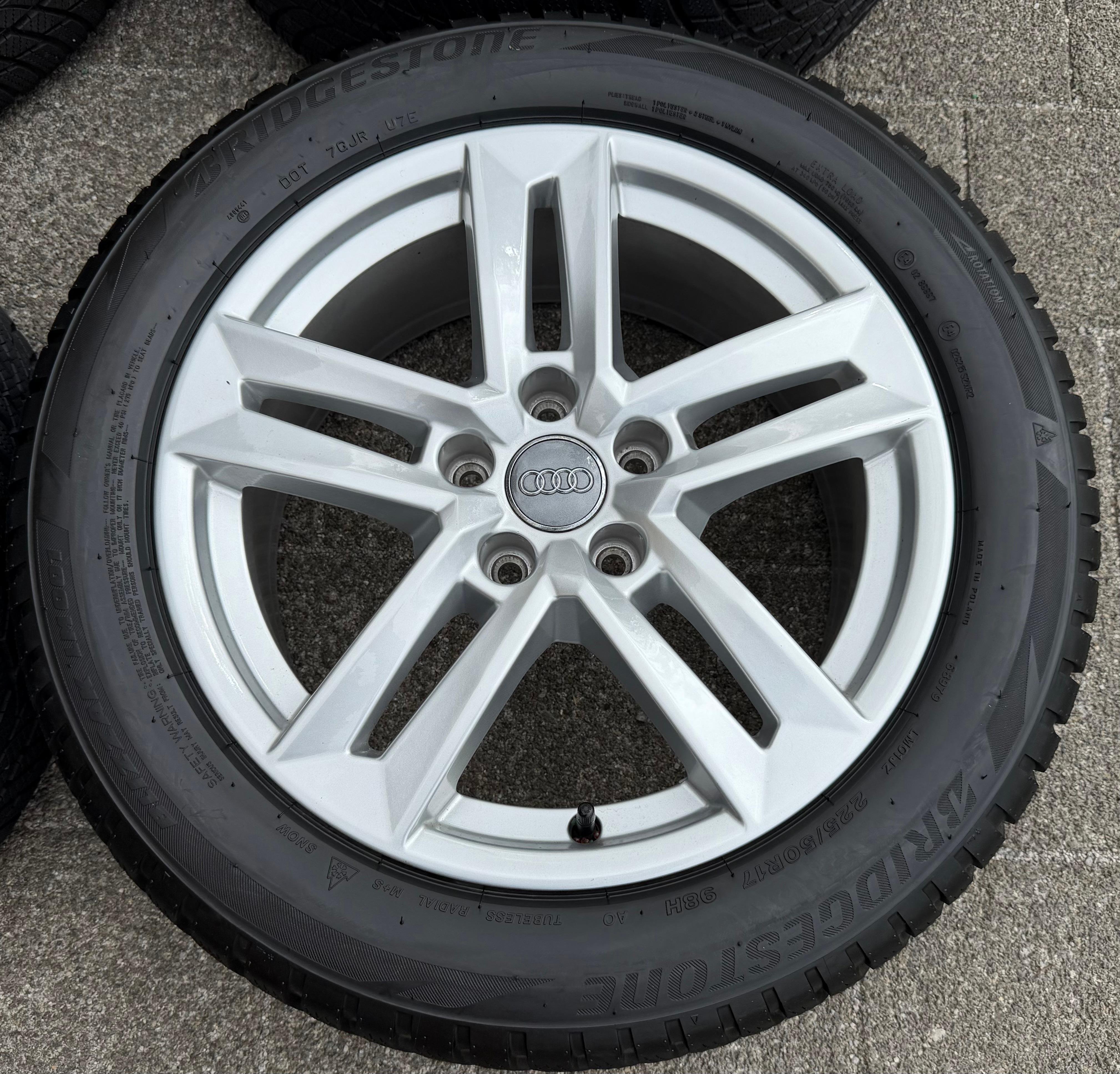 4 originele 17" aluminium winterwielen Audi A4 B9 8W 8W0601025P 225/50R17 98H Bridgestone