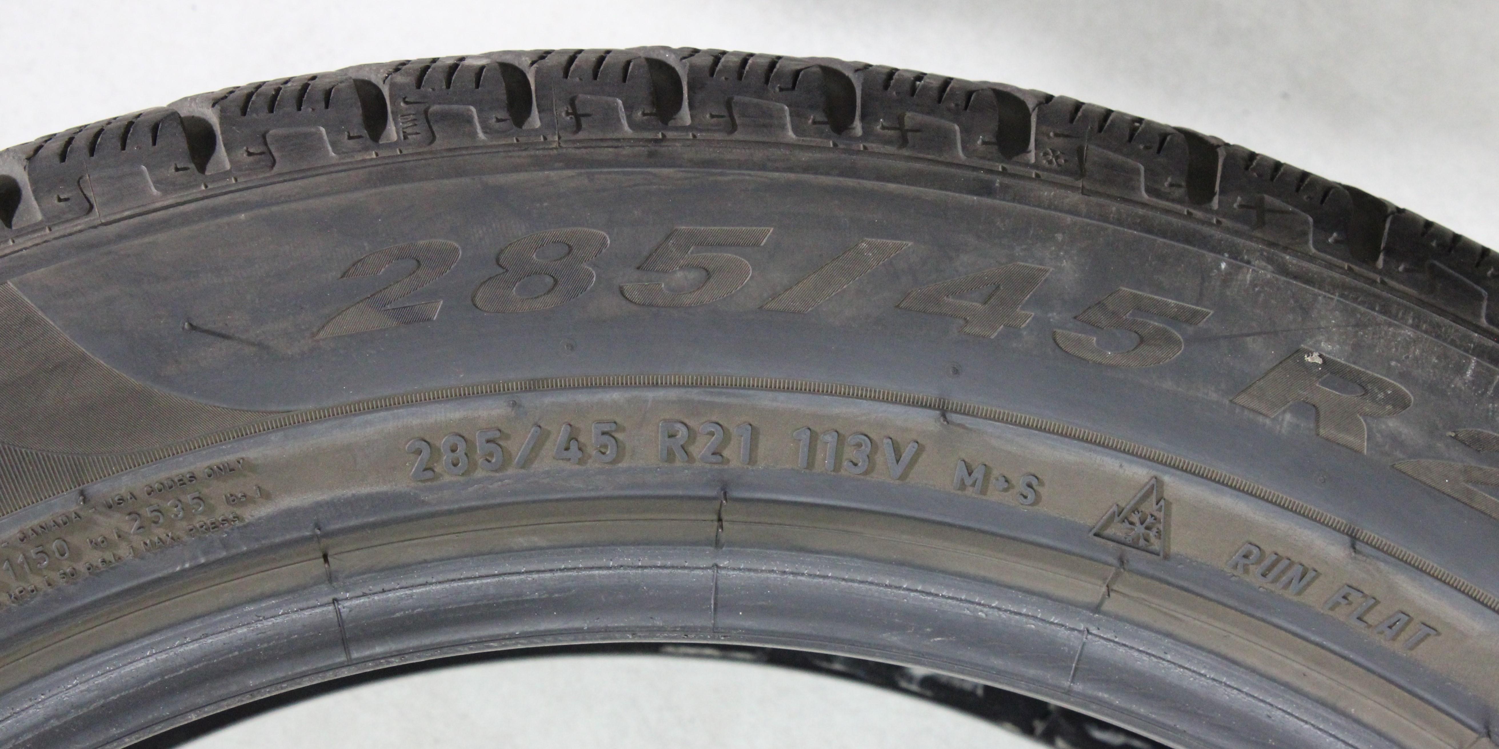 4 x 285/45R21 113V Winterreifen Pirelli Scorpion Winter* Runflat 5-5,5mm 2021