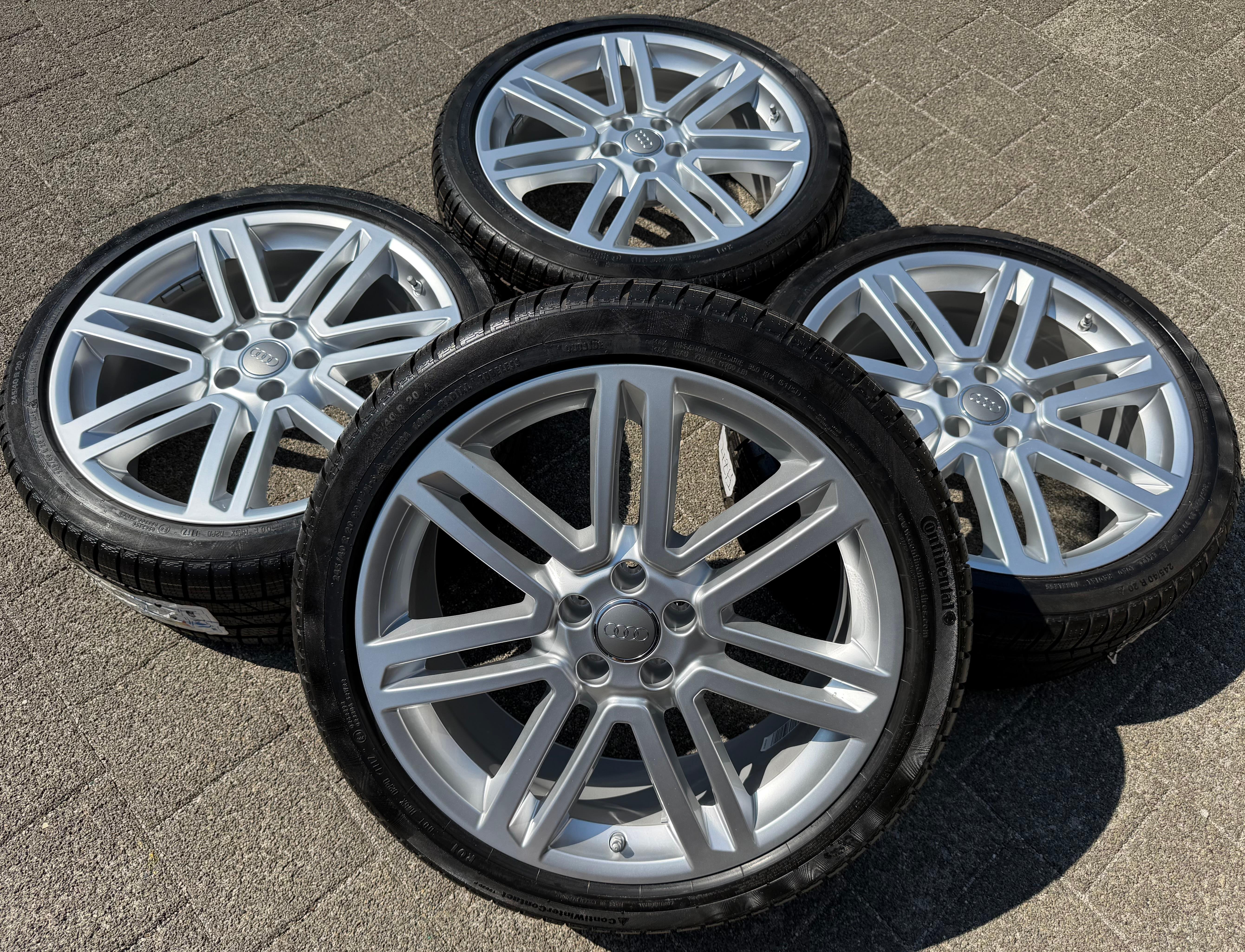 4 llantas de aluminio originales de invierno de 20" para Audi RS6 C7 4G, 245/40R20, 99V, 4G0601025AS, Continental