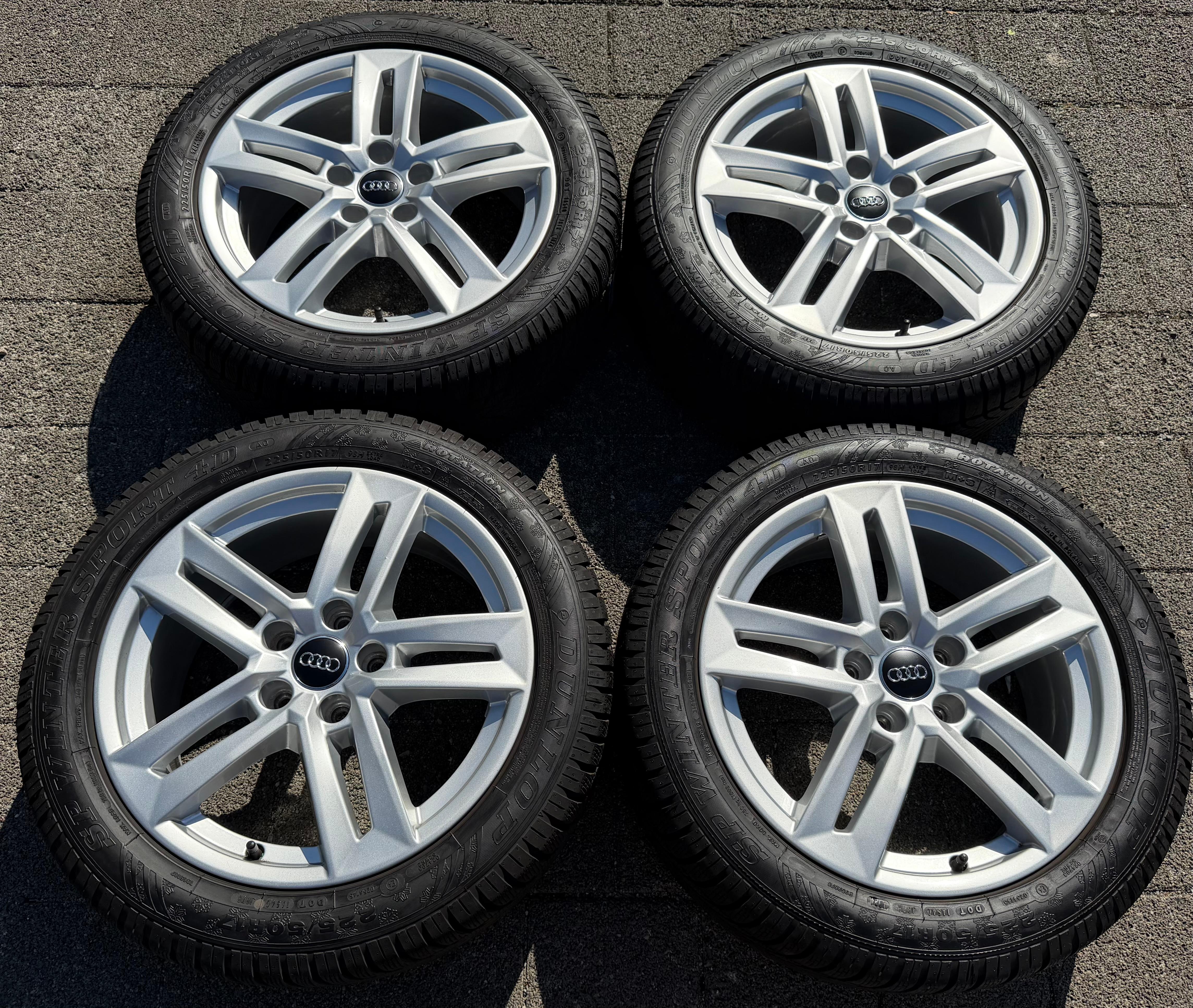 4 Original 17" Alu Winterräder Audi A4 B9 8W 8W0601025P 225/50R17 98H Dunlop 2024